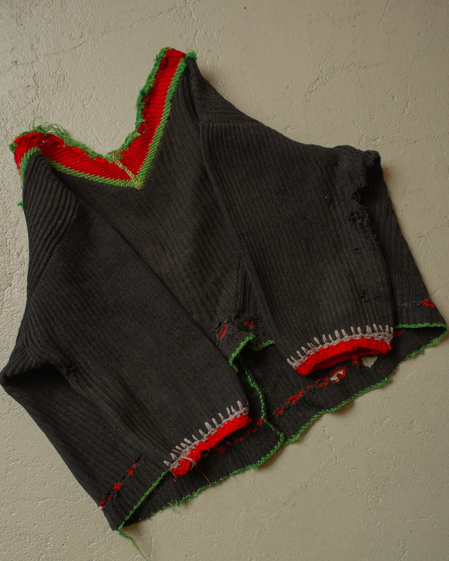 1920s/30s Womens Berchtesgaden Short Sleeve Knit Jacket black - S/M