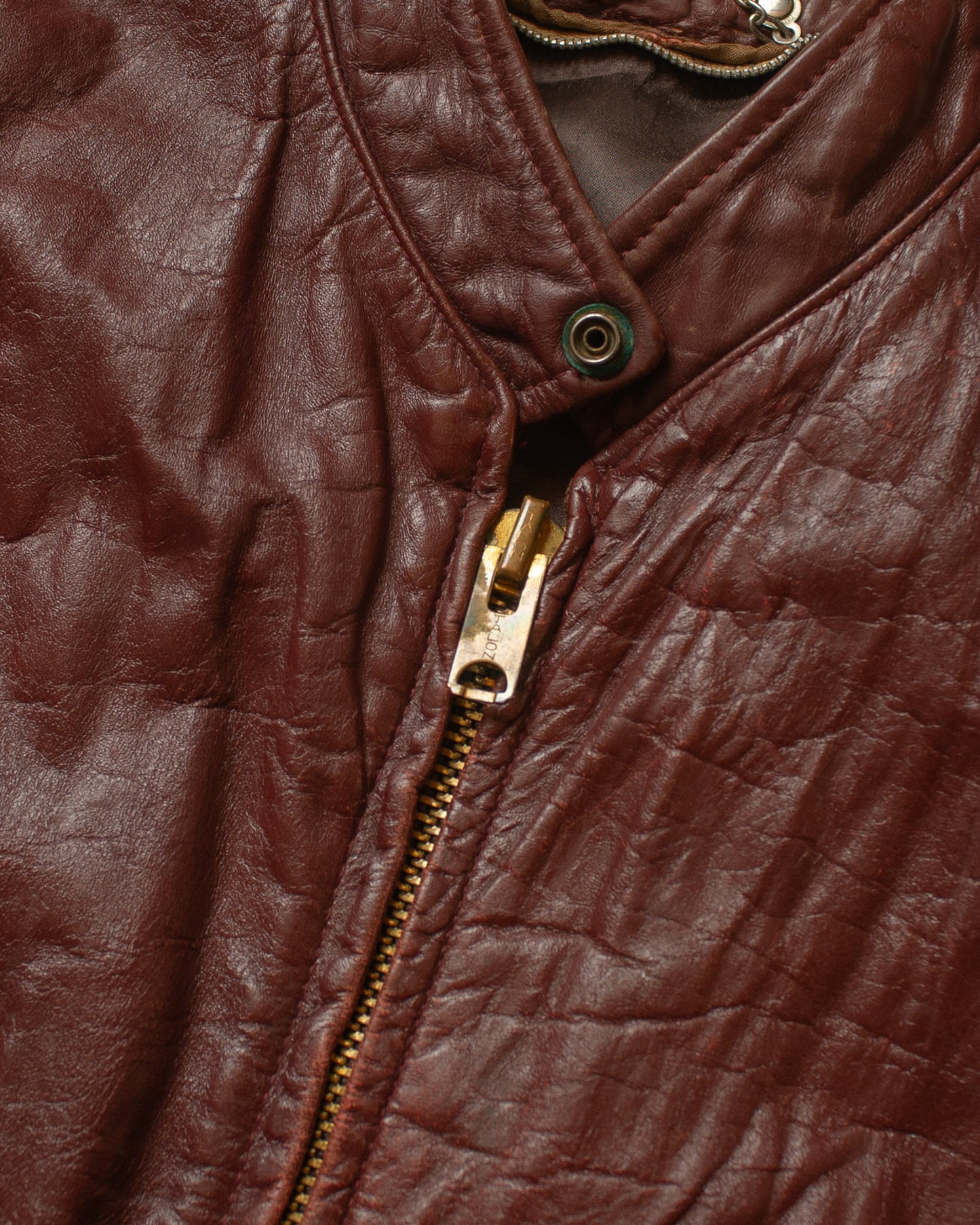 1950s/60s Leather Biker Jacket burgundy - L