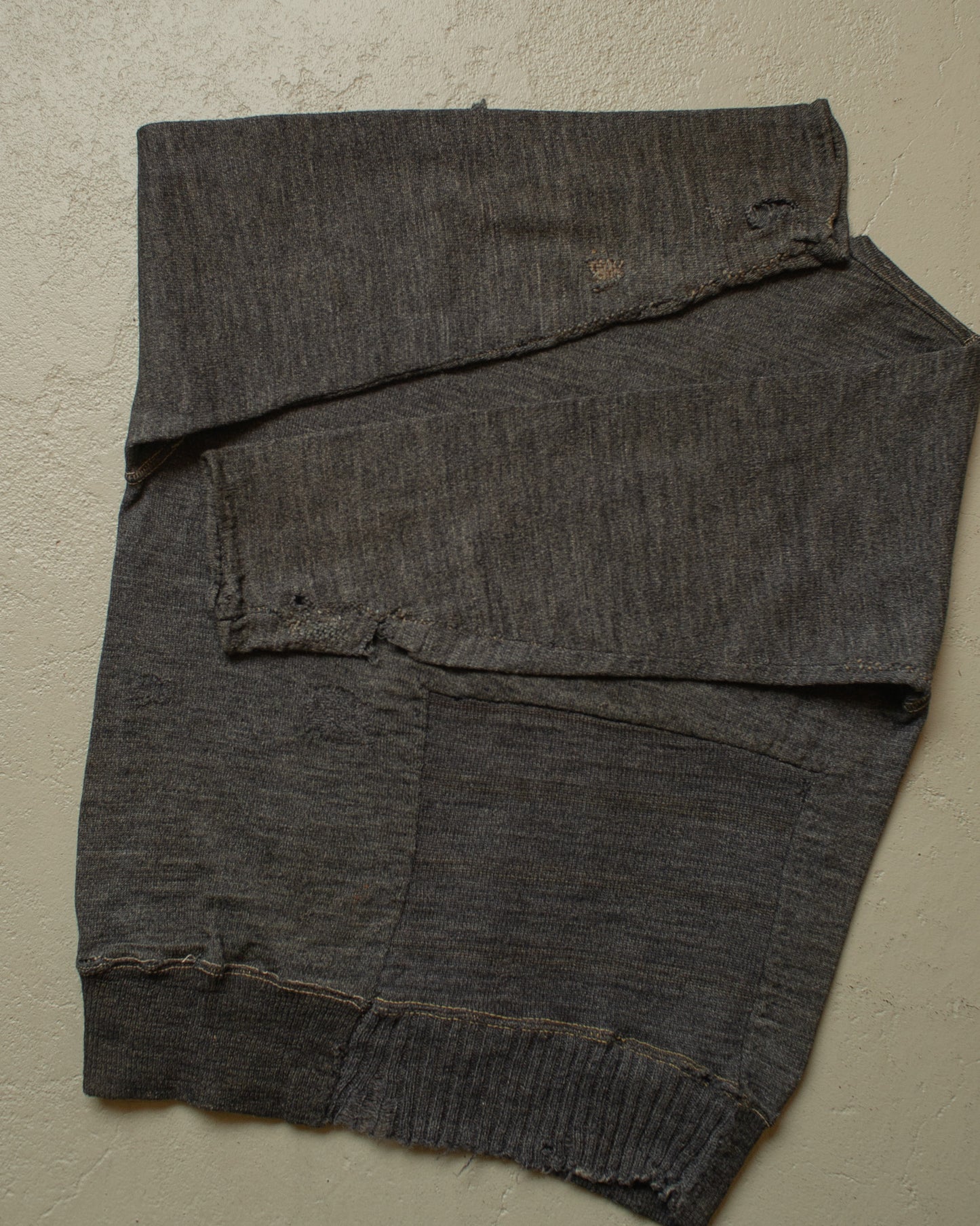 1930s/40s thrashed WW2 German Army Knit Sweater grey - S