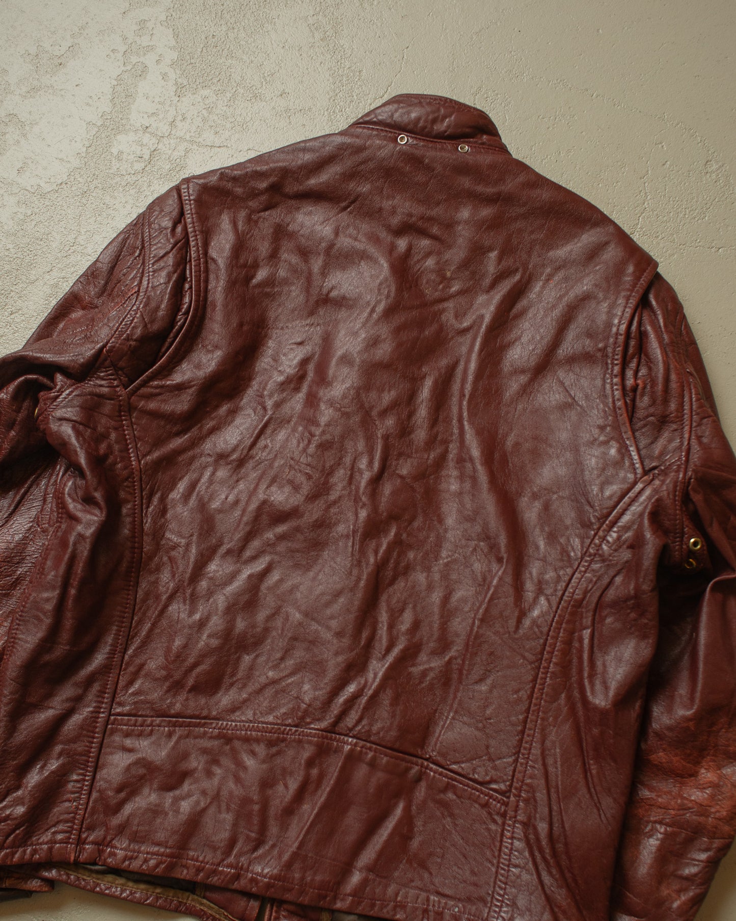 1950s/60s Leather Biker Jacket burgundy - L
