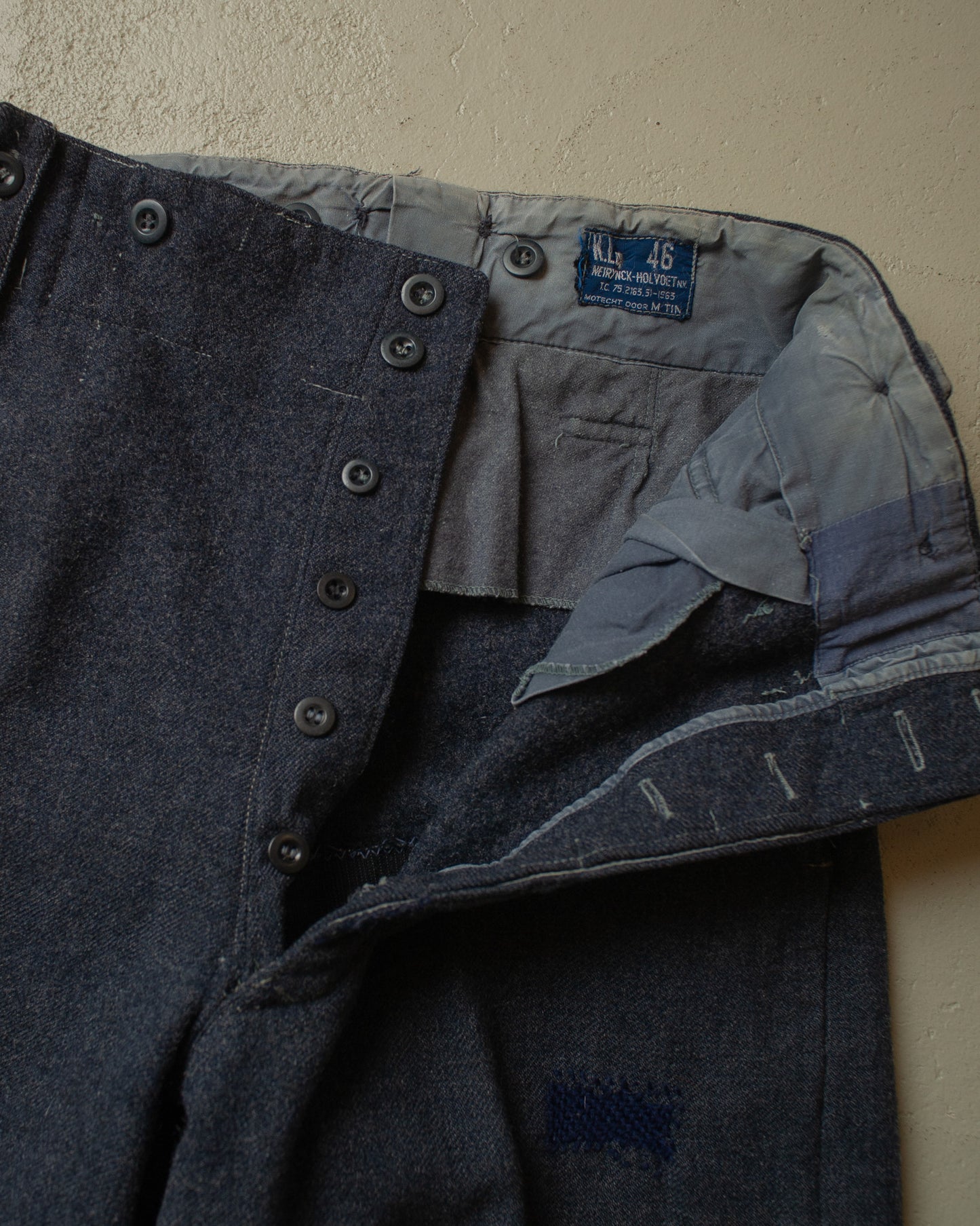 1963 repaired Belgian Army Wool Field Pants grey - W30 L29