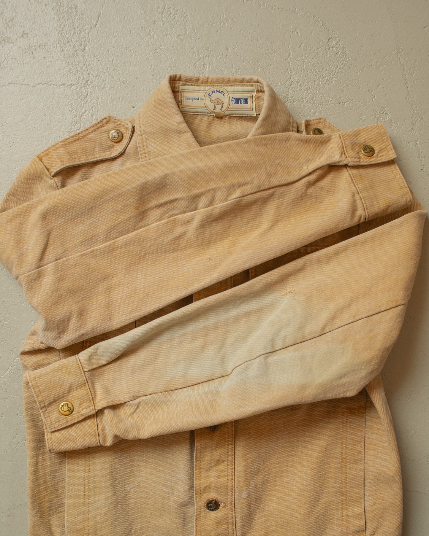 1980s Camel fourman Canvas Workwear Jacket beige - M