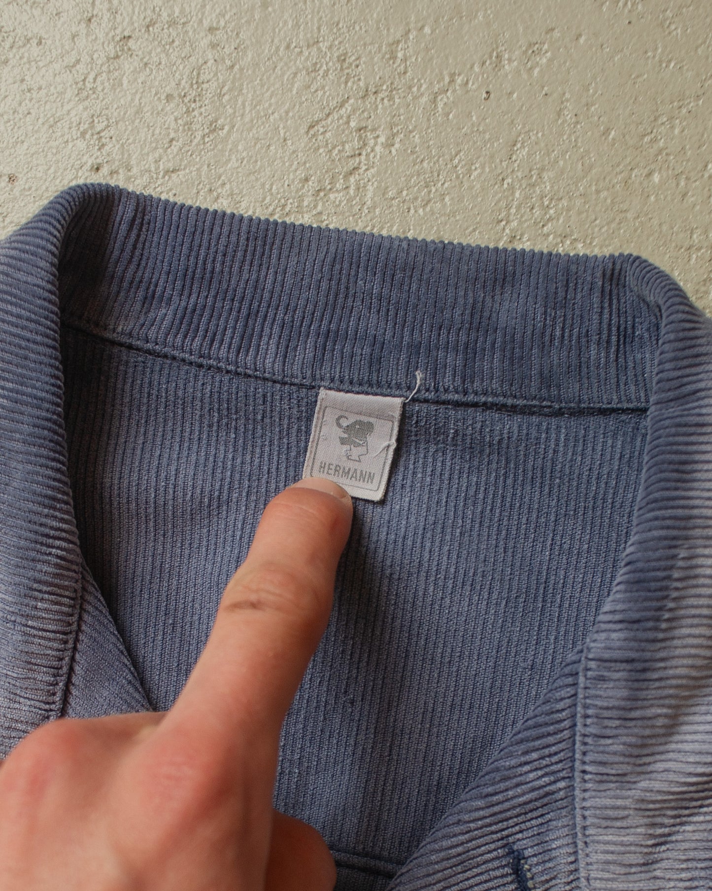 1970s Mustang repaired Corduroy Jacket faded blue - S/M