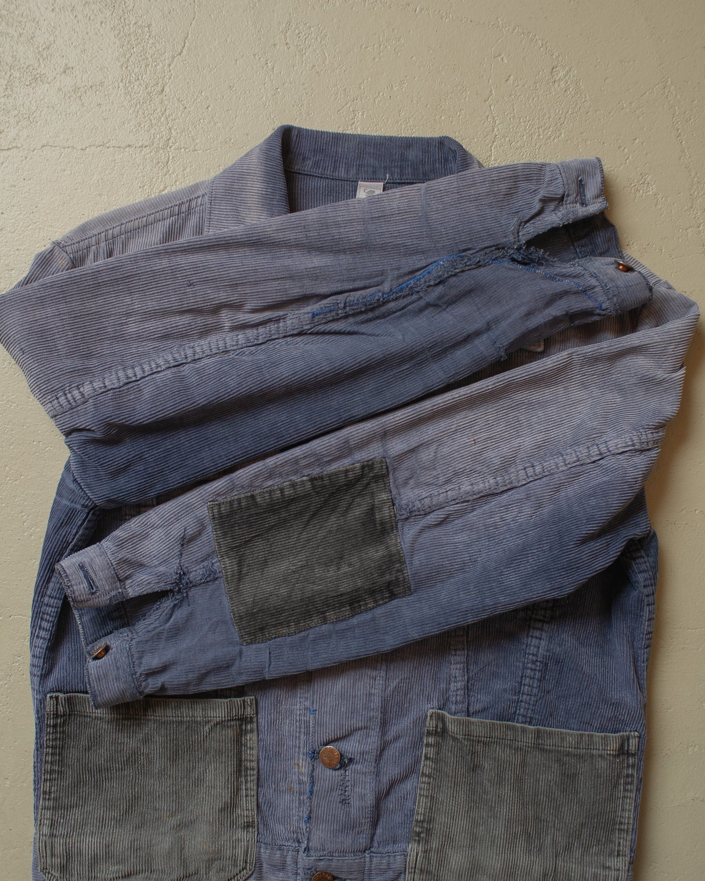 1970s Mustang repaired Corduroy Jacket faded blue - S/M