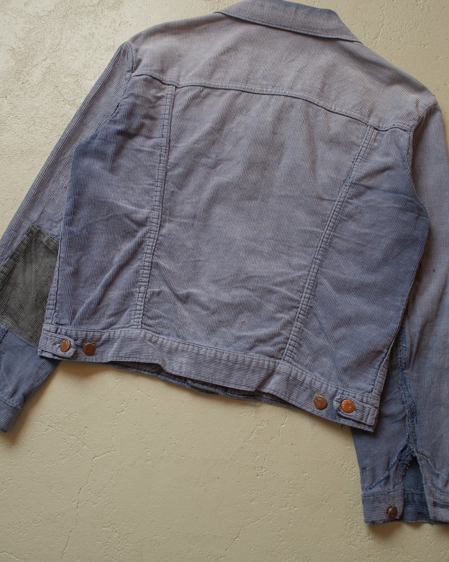 1970s Mustang repaired Corduroy Jacket faded blue - S/M