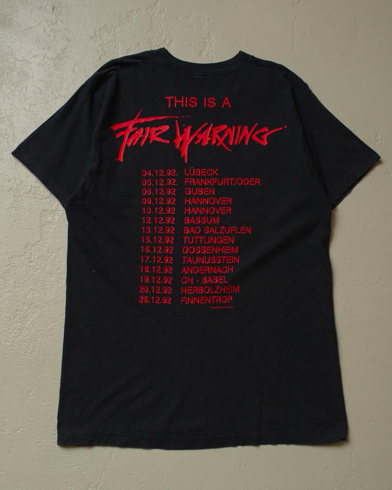 1992 Fair Warning German Tour T-shirt black - M/L