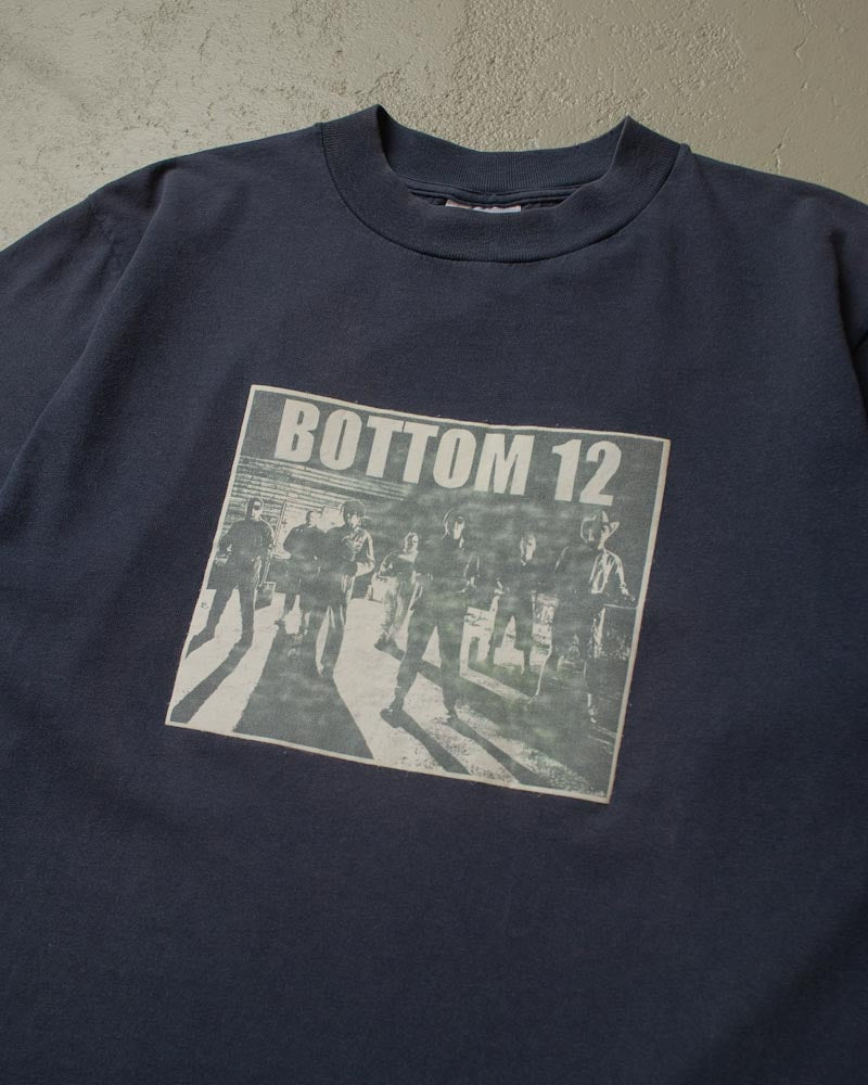 90s Bottom 12 Band T-shirt faded blue - M