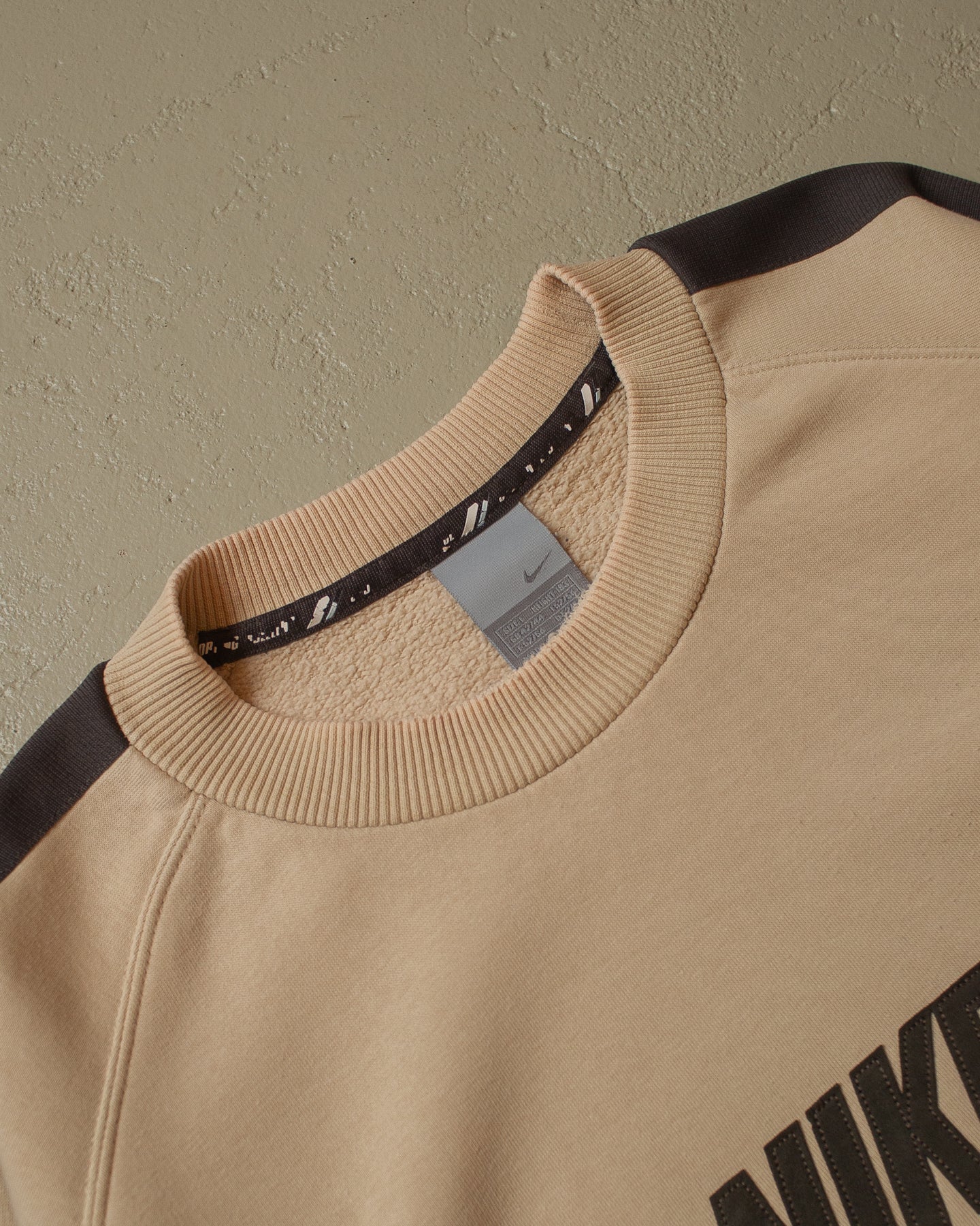 2000s stained Nike Logo Sweatshirt beige - L/XL