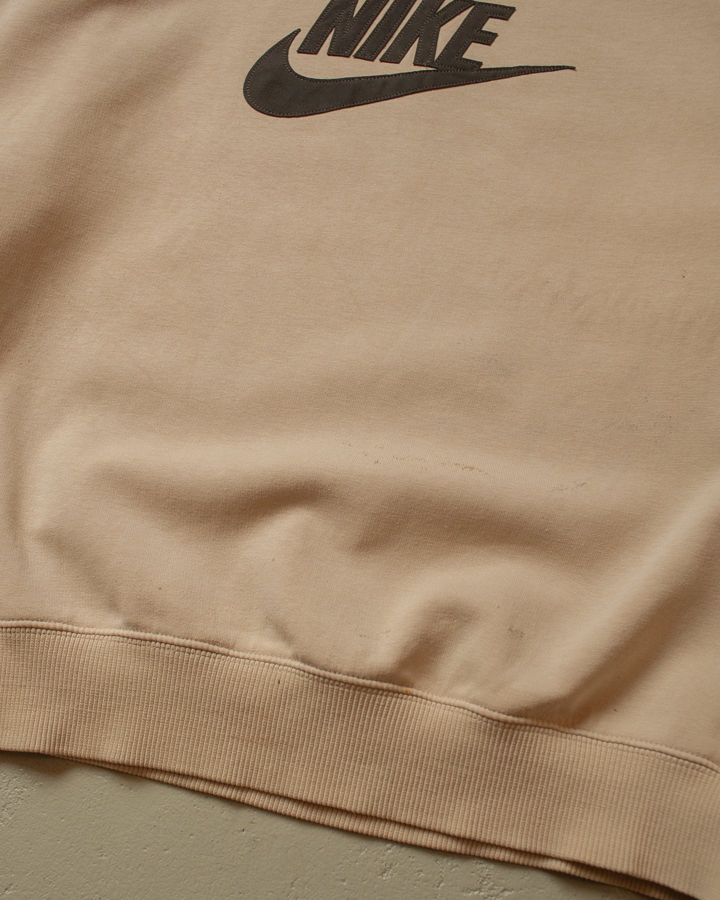 2000s stained Nike Logo Sweatshirt beige - L/XL