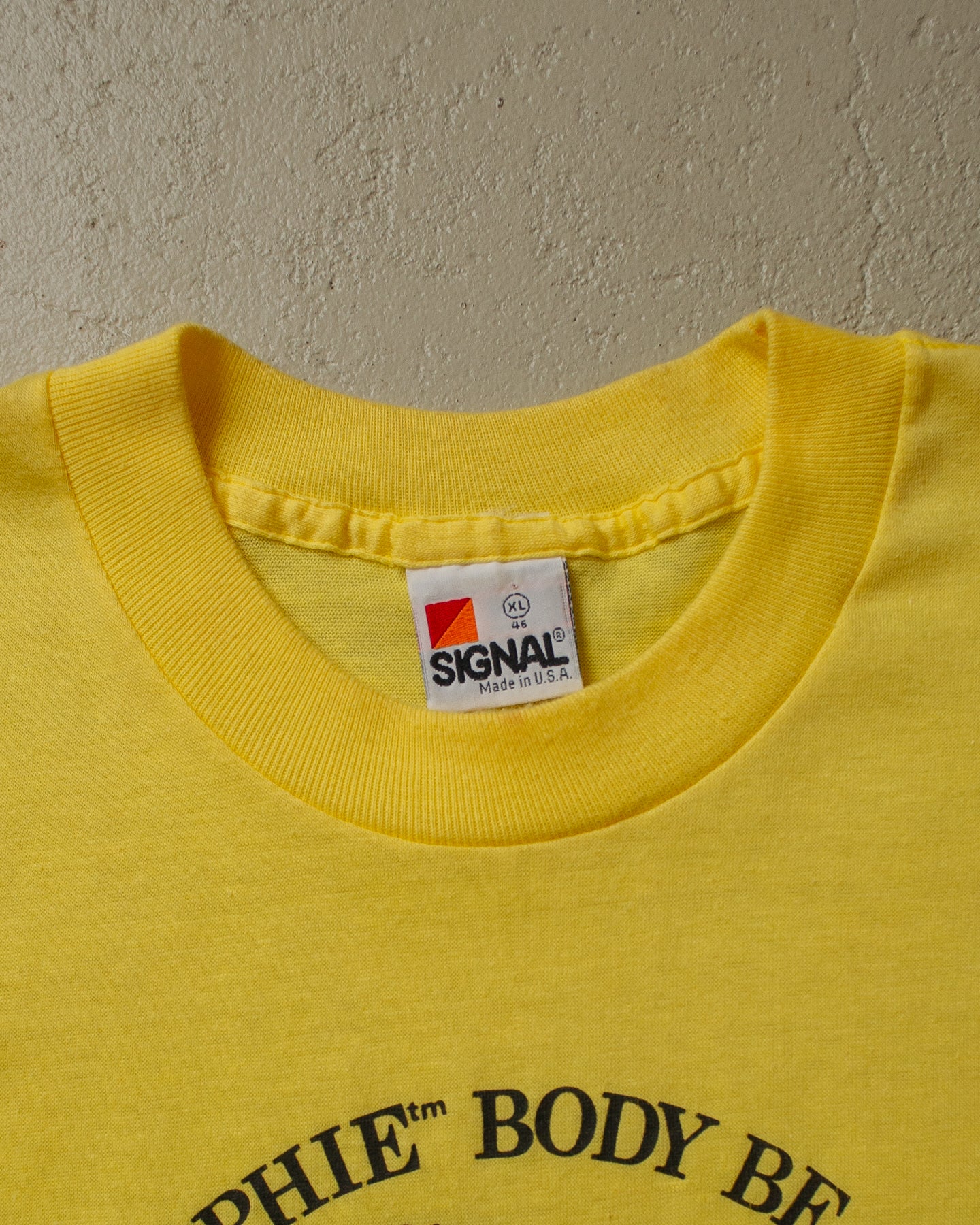 1980 unworn Aunt Sophie Body Beautiful Fan Club T-shirt yellow - L/XL