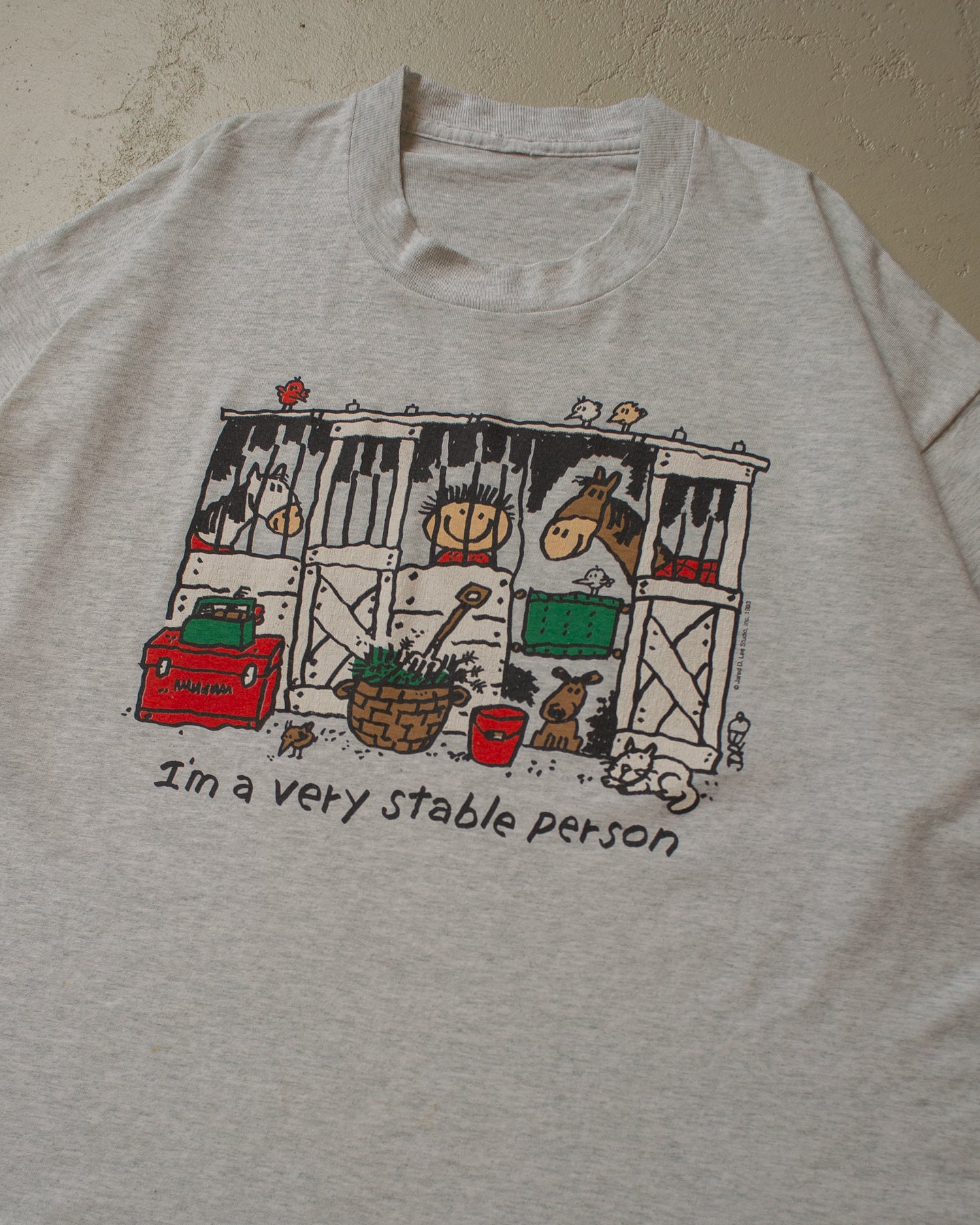 90s “I’m a very stable person” T-shirt grey - XL