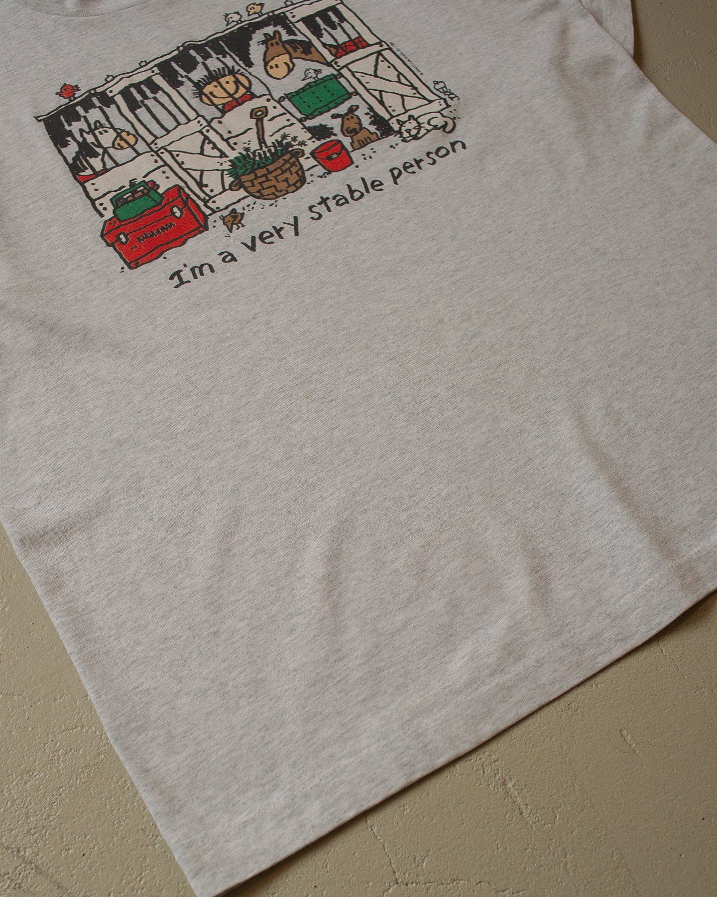 90s “I’m a very stable person” T-shirt grey - XL