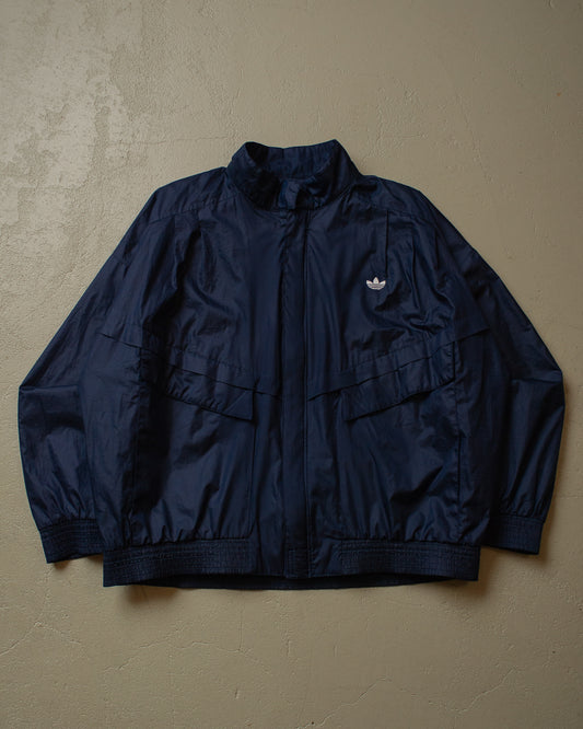 80s Adidas Trefoil Logo Windbreaker navyblue - XL