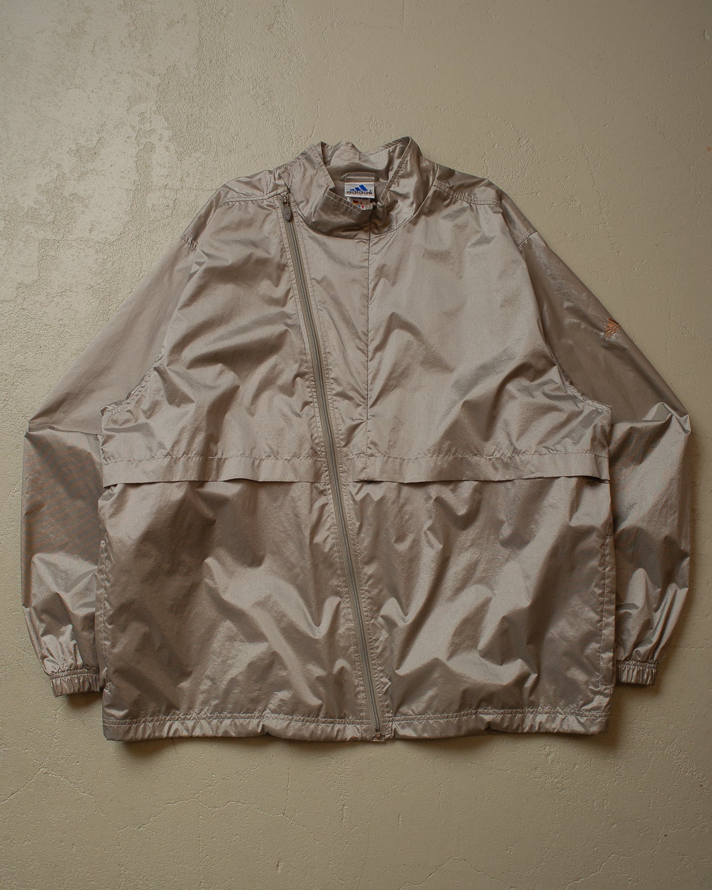 2001 Adidas Asymmetrical Zip Jacket silver - XL/XXL