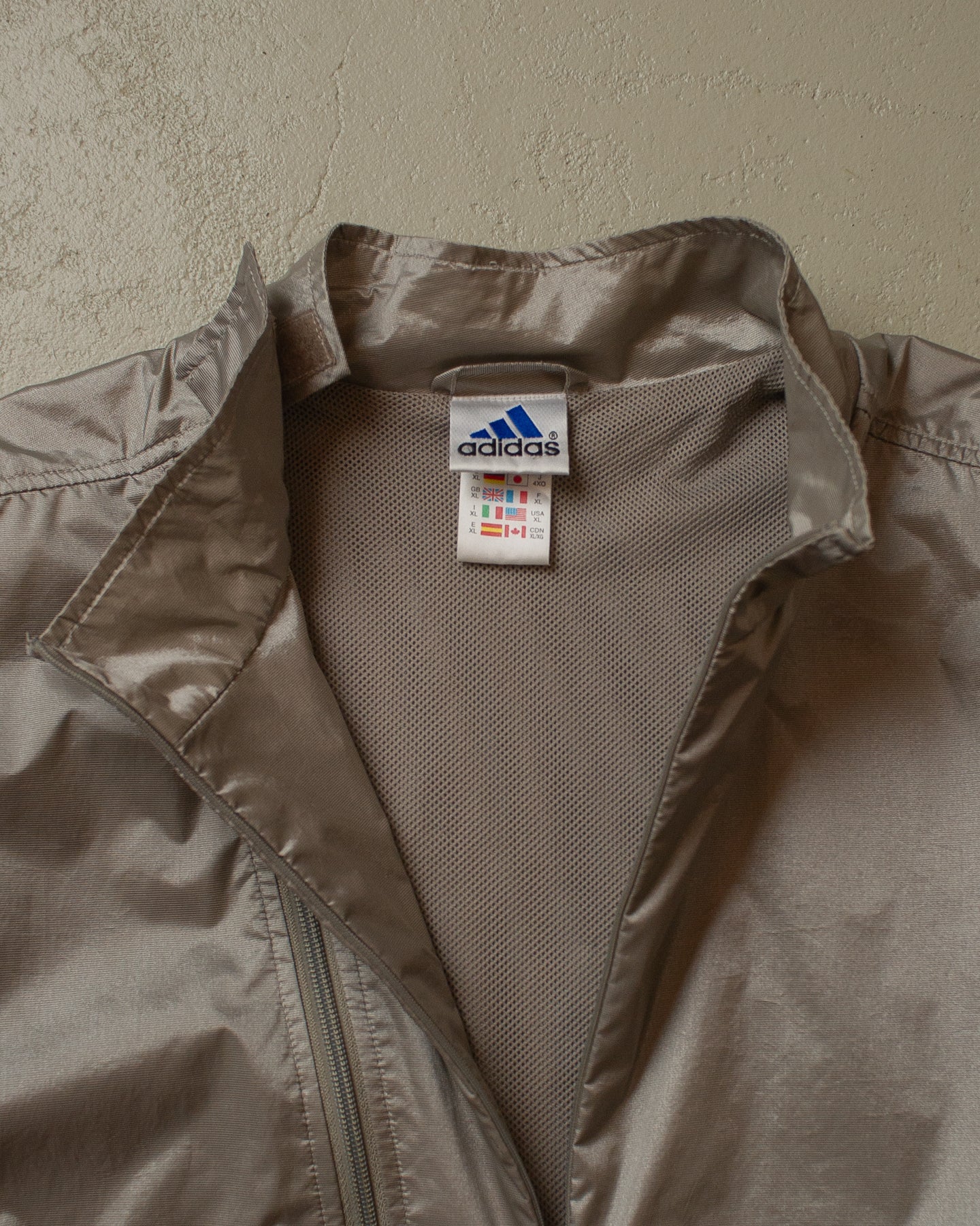 2001 Adidas Asymmetrical Zip Jacket silver - XL/XXL