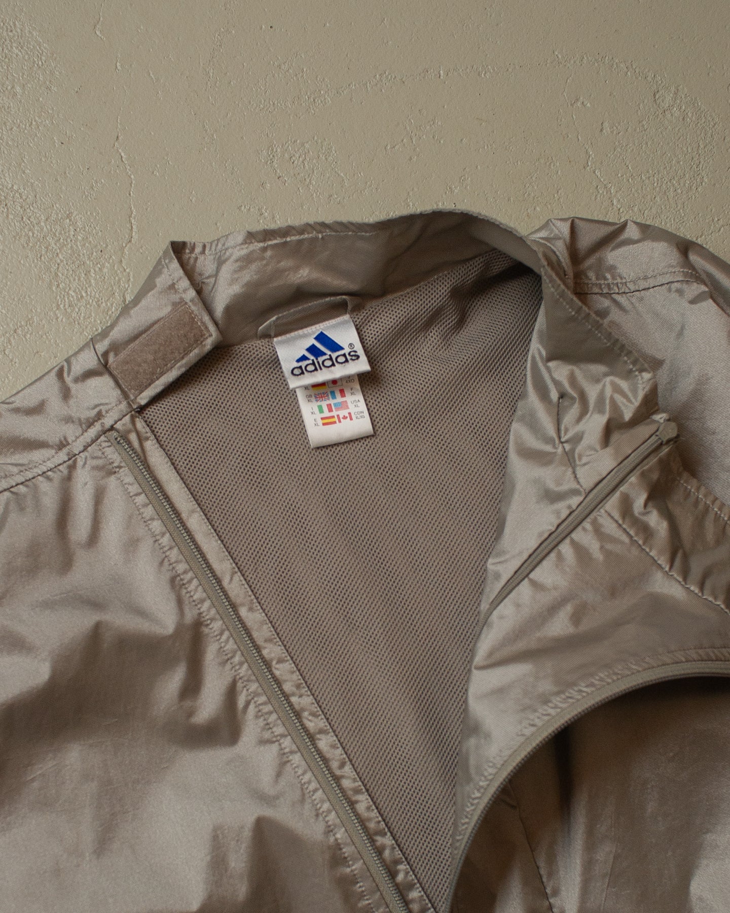 2001 Adidas Asymmetrical Zip Jacket silver - XL/XXL