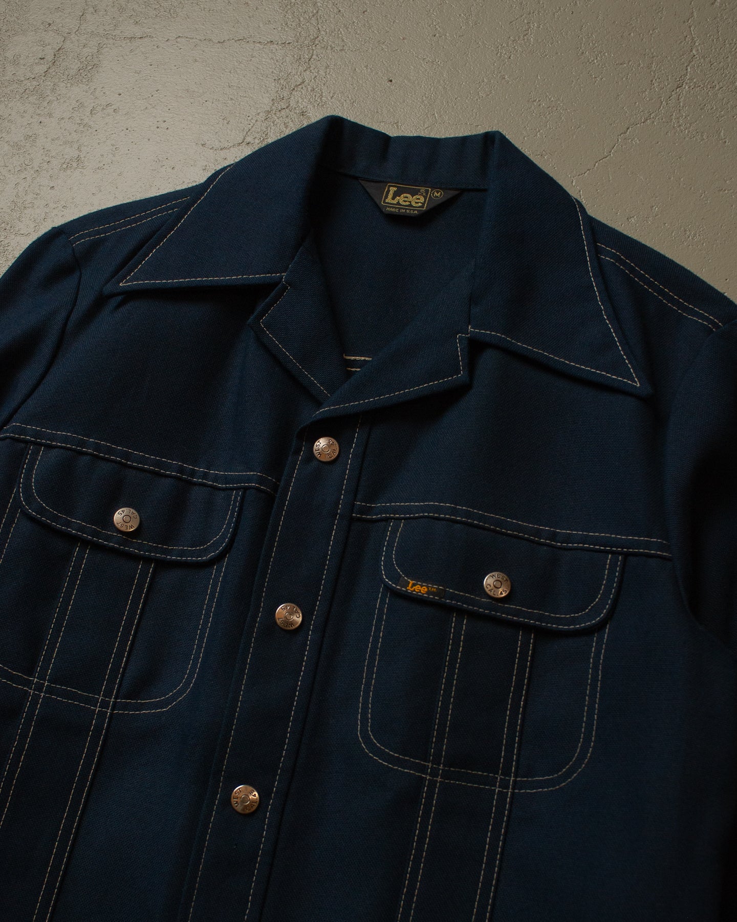 70s unworn Lee Cal 45 Shirt Jacket navyblue - M