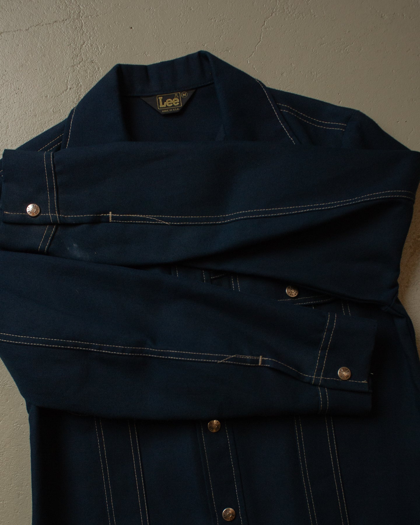 70s unworn Lee Cal 45 Shirt Jacket navyblue - M