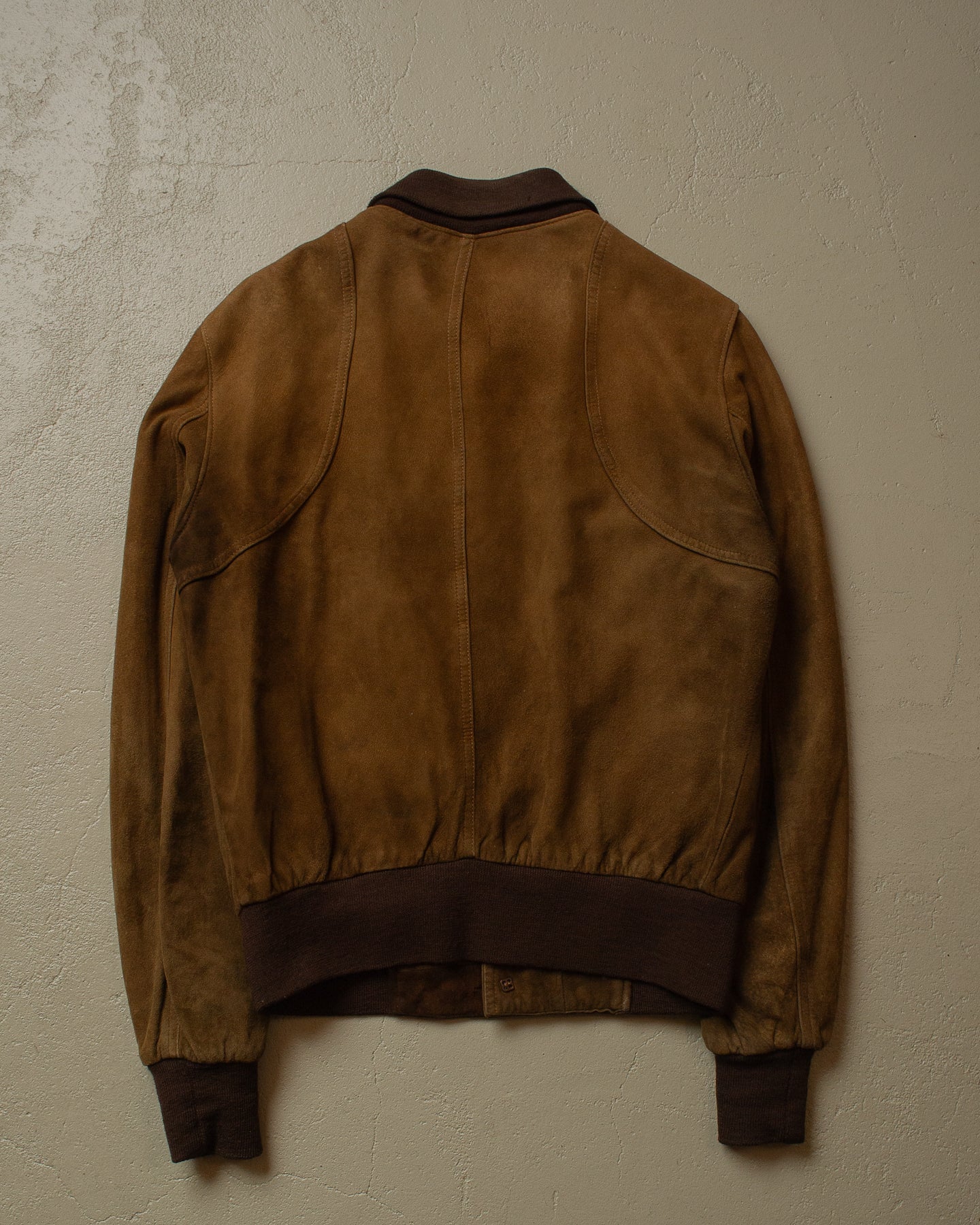 70s/80s Worn-in Suede Leather Jacket brown - S