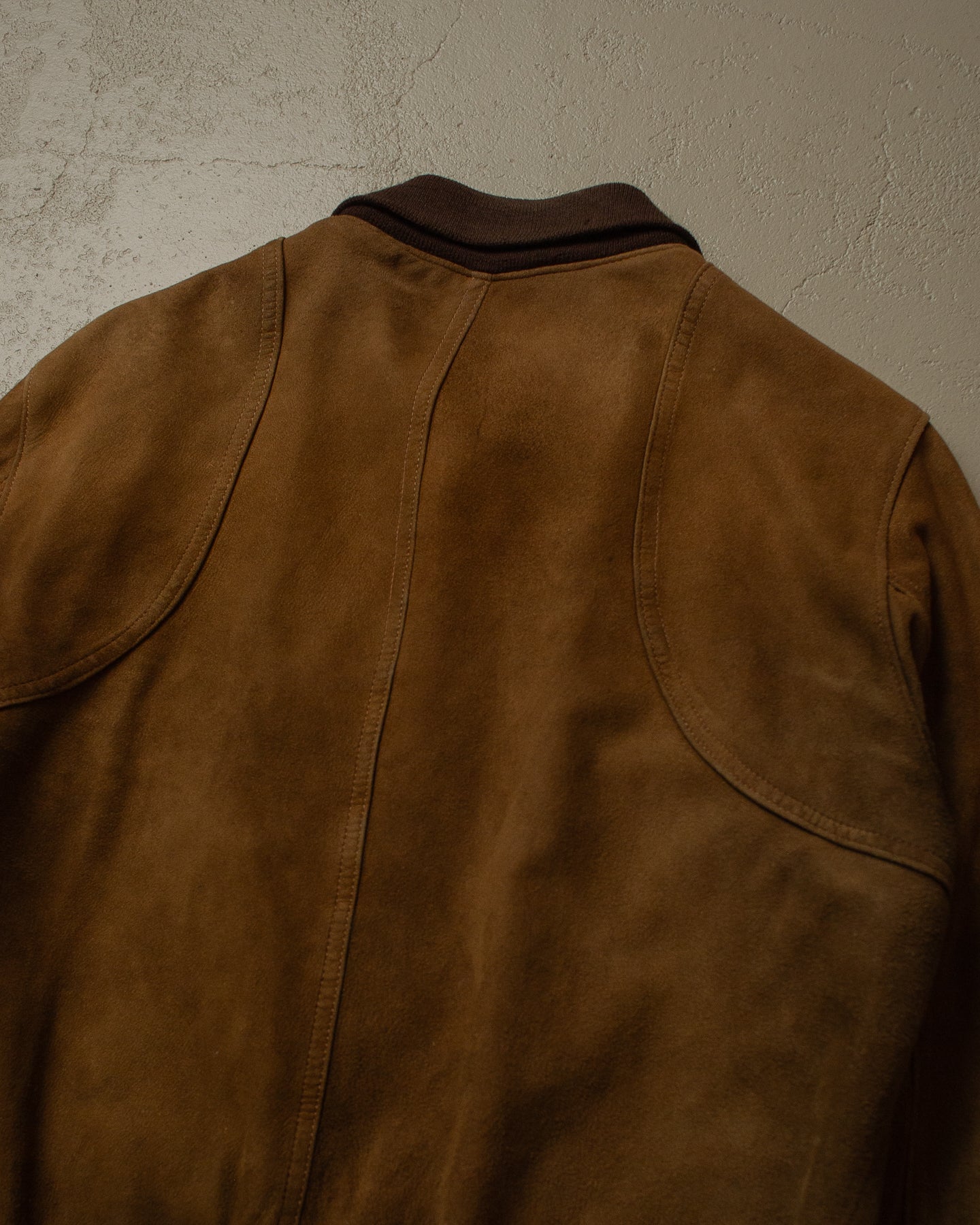 70s/80s Worn-in Suede Leather Jacket brown - S