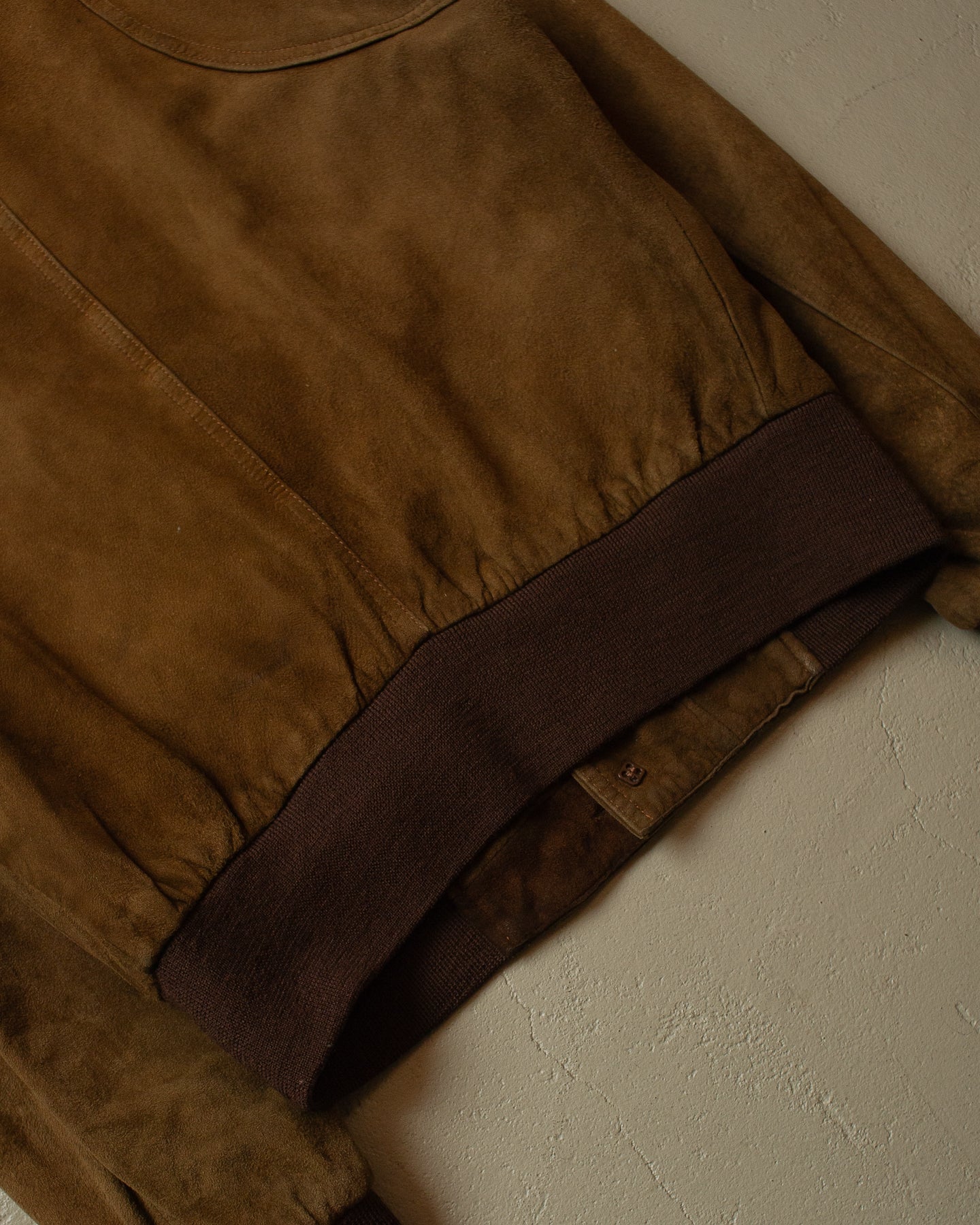 70s/80s Worn-in Suede Leather Jacket brown - S