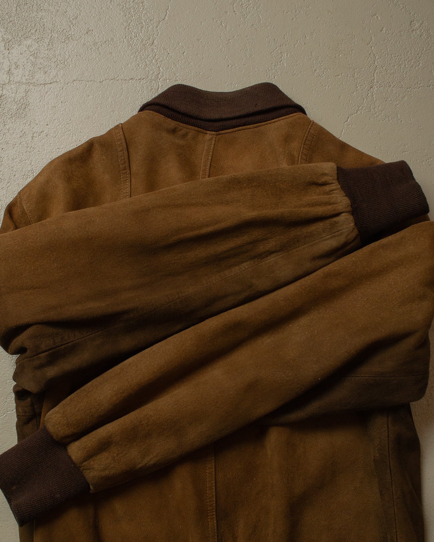 70s/80s Worn-in Suede Leather Jacket brown - S