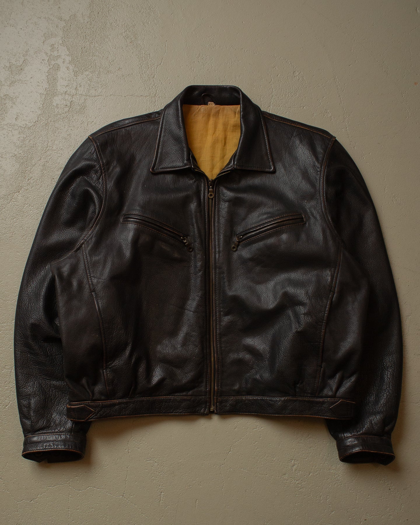 80s/90s Cropped Leather Jacket black - XL/XXL