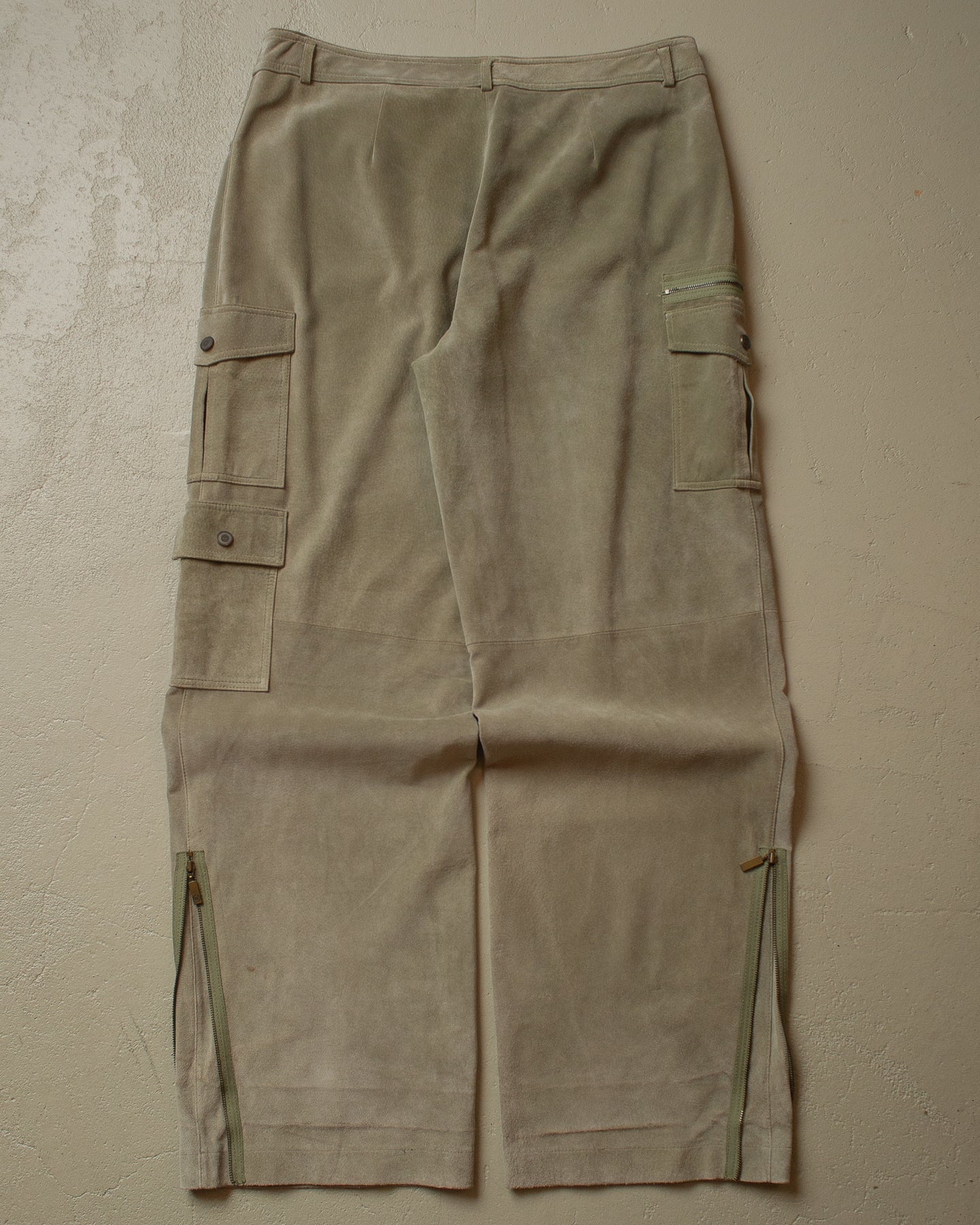 2000s Betty Barclay Suede Leather Pants grey - 34