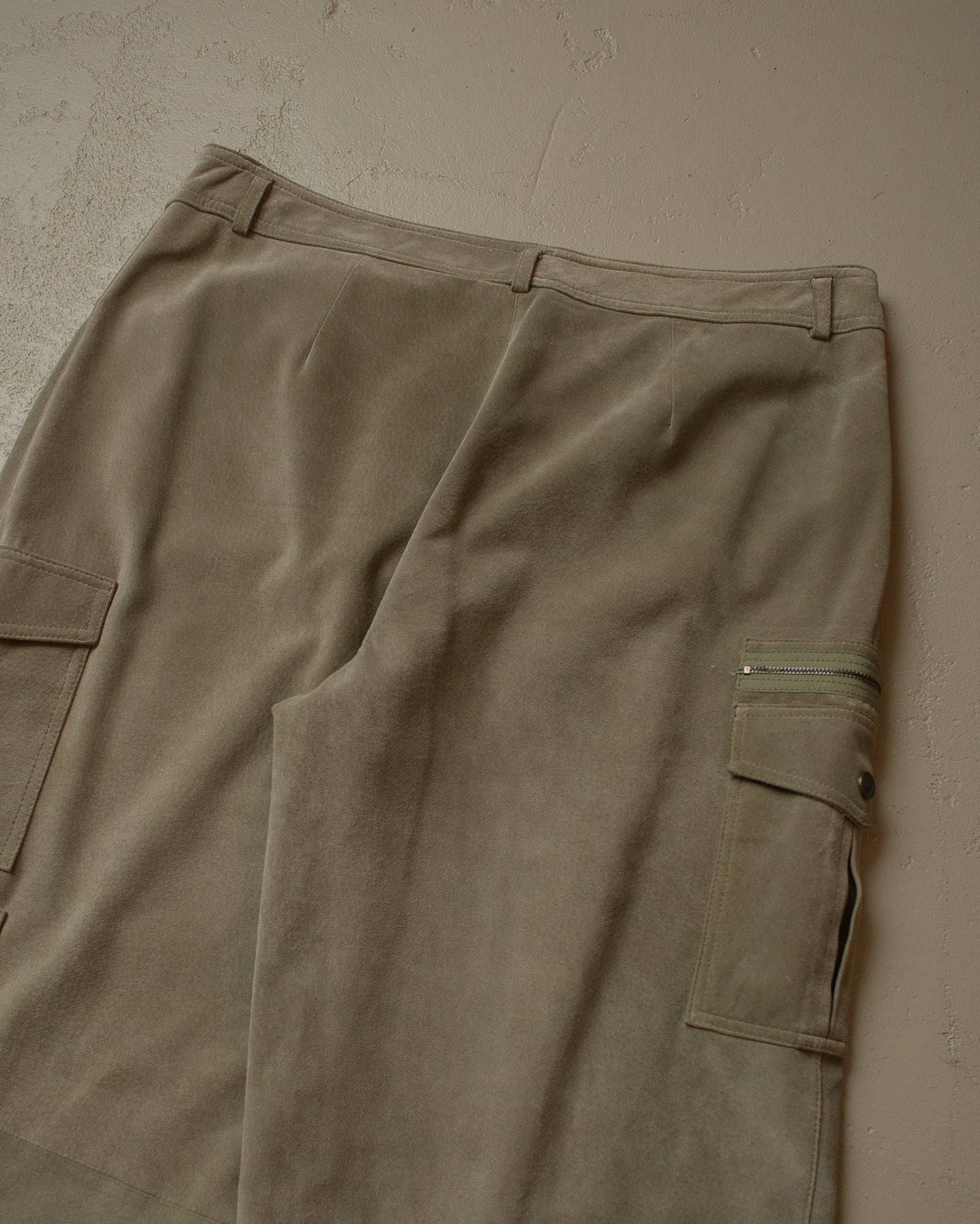 2000s Betty Barclay Suede Leather Pants grey - 34