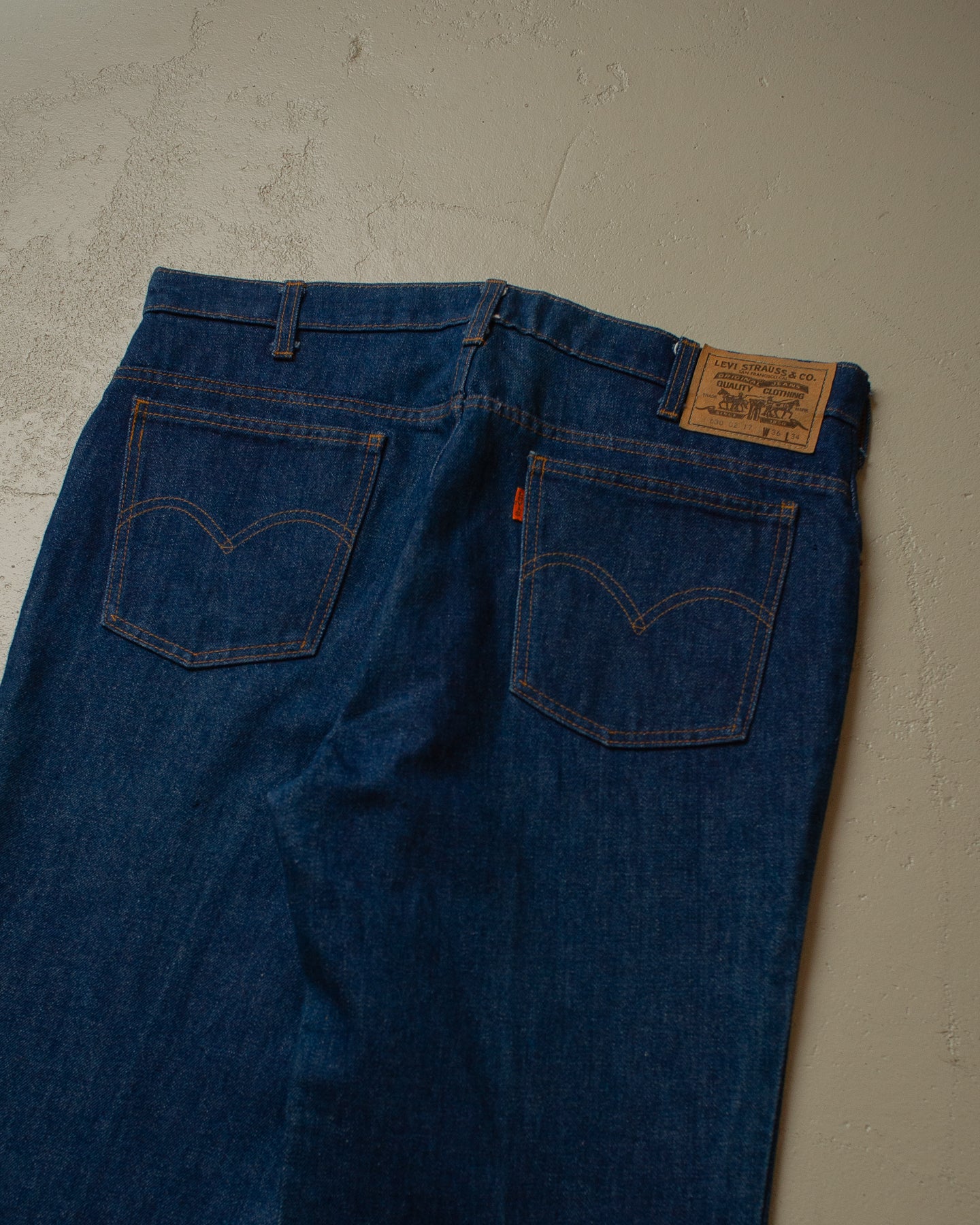 80s Levi‘s 630 Orange Tab Jeans blue - W36xL32