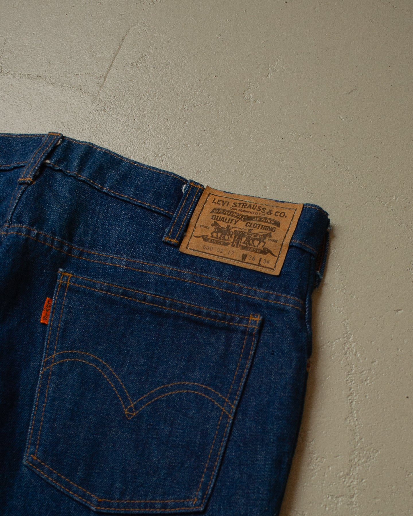 80s Levi‘s 630 Orange Tab Jeans blue - W36xL32