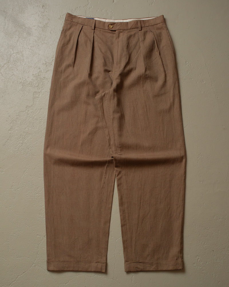 90s checkered Tommy Hilfiger Pants brown - 36x32