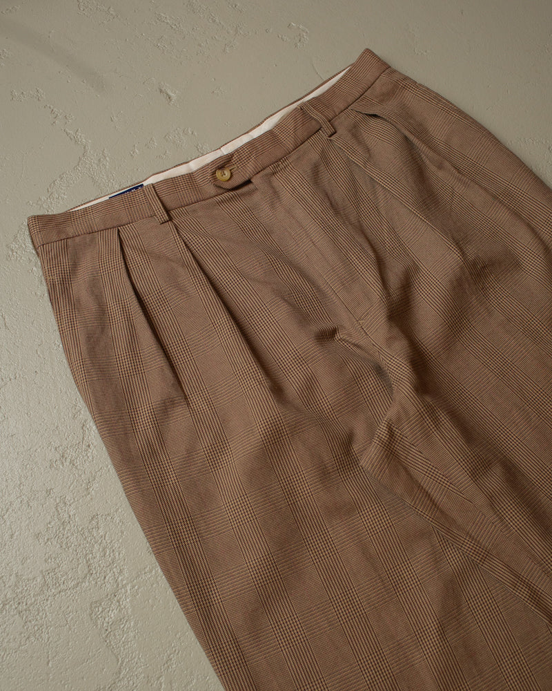 90s checkered Tommy Hilfiger Pants brown - 36x32