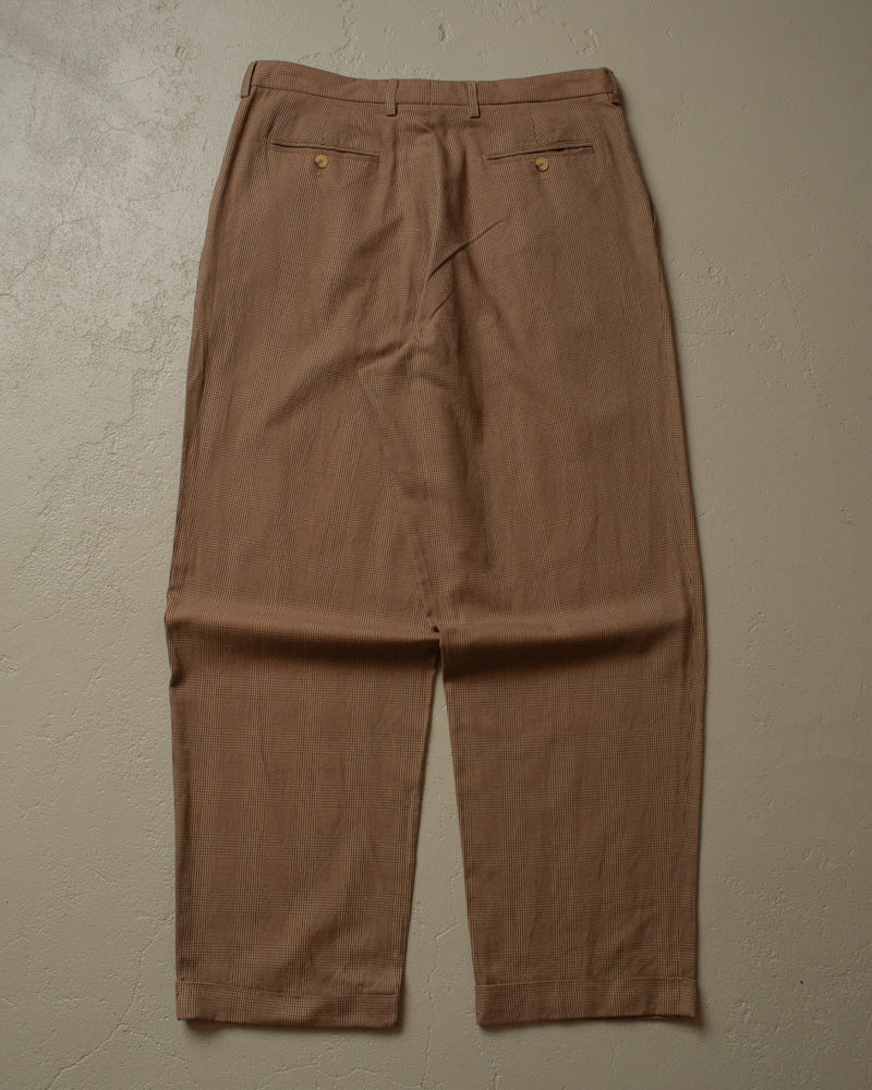 90s checkered Tommy Hilfiger Pants brown - 36x32