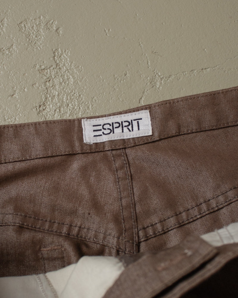 90s unworn ESPRIT Flared Pants grey/brown - 32/33