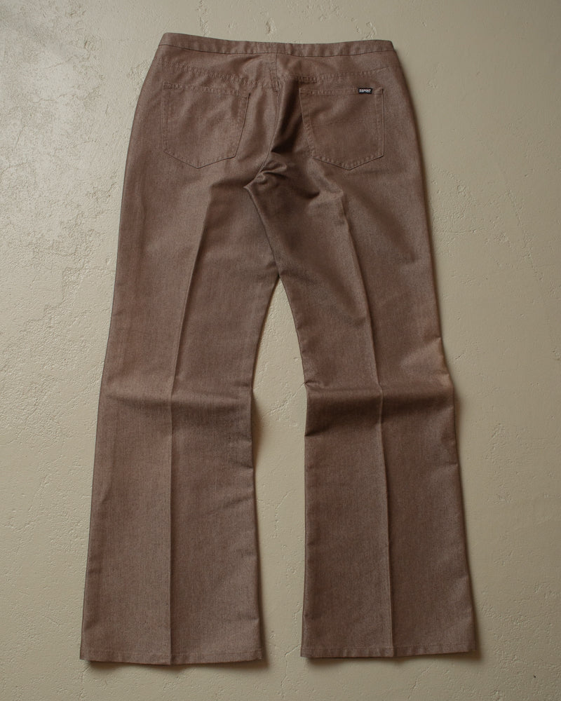 90s unworn ESPRIT Flared Pants grey/brown - 32/33