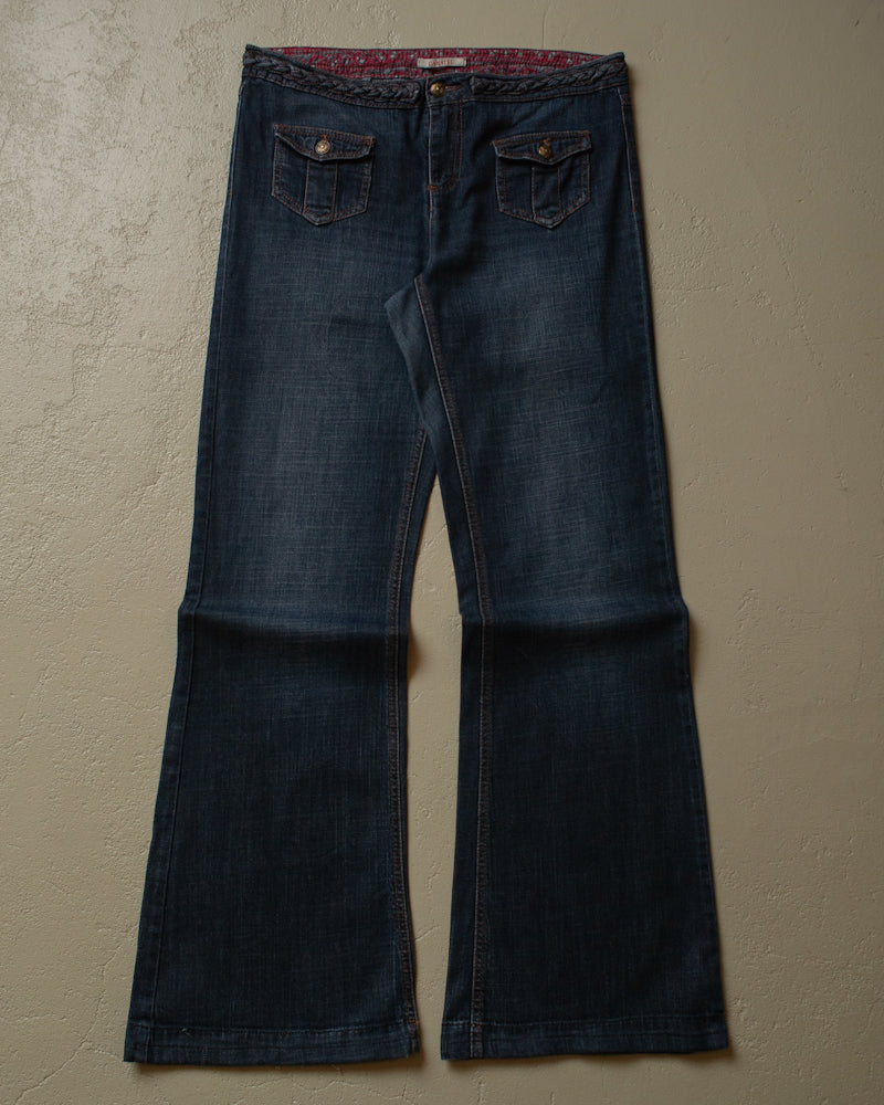 2000s Womens Camateu Flared Jeans dark wash - 33x35