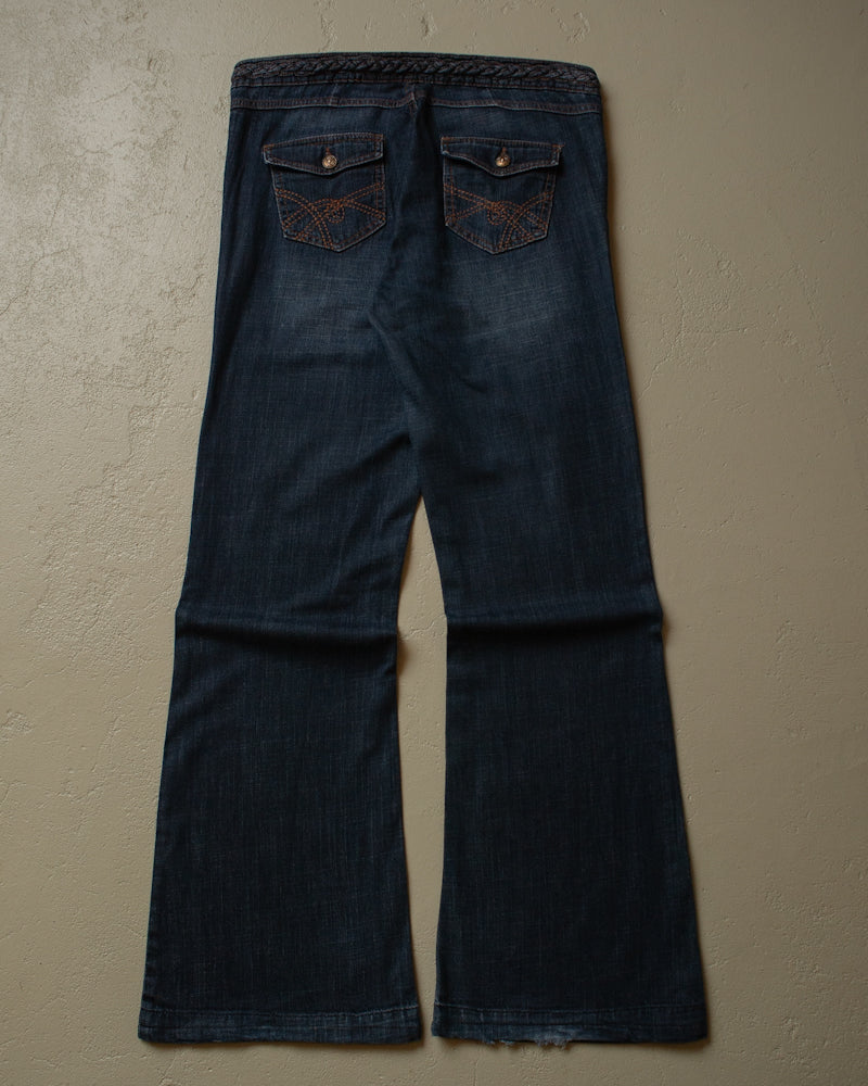 2000s Womens Camateu Flared Jeans dark wash - 33x35