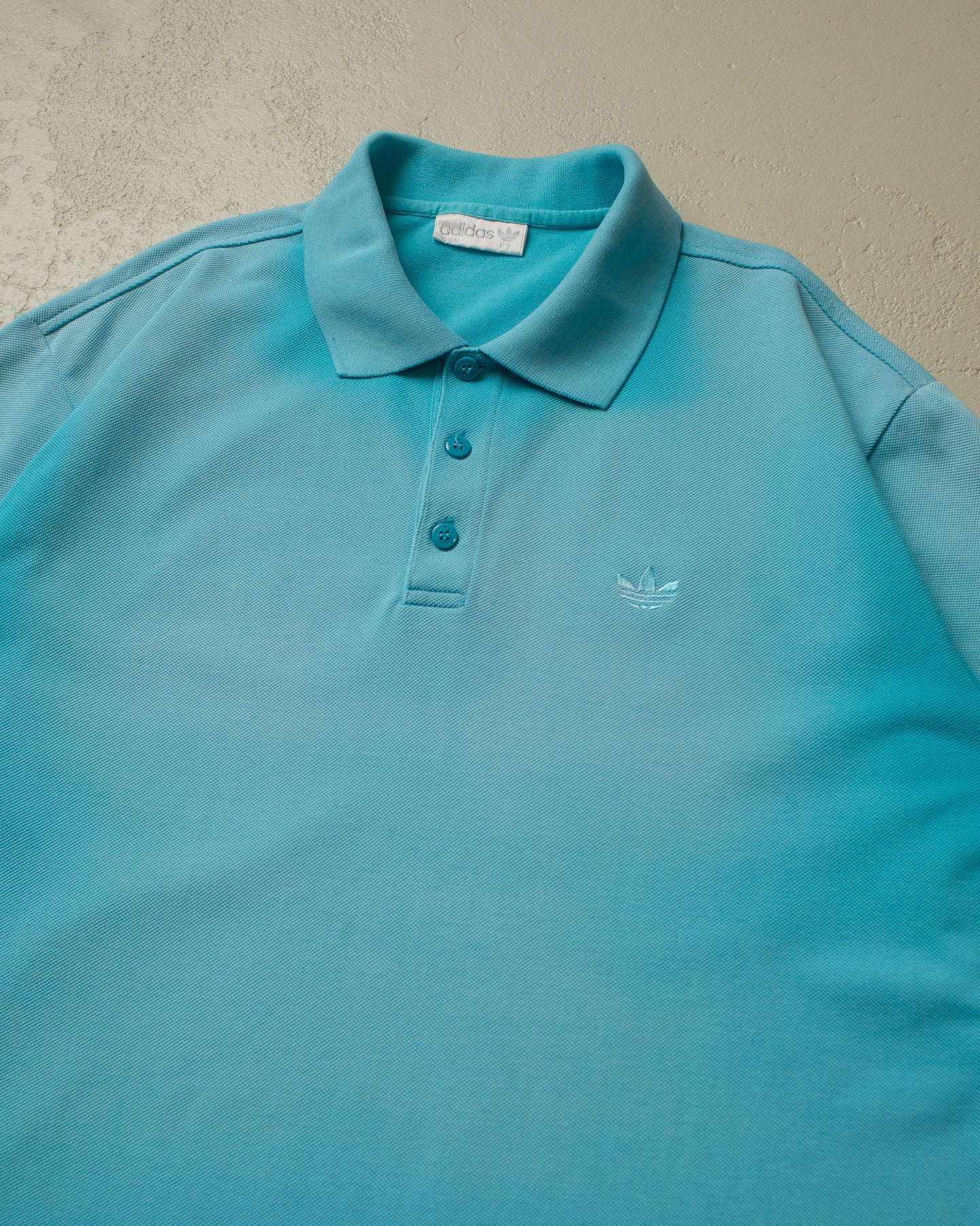 90s Sunfaded Adidas Polo Shirt blue - XL