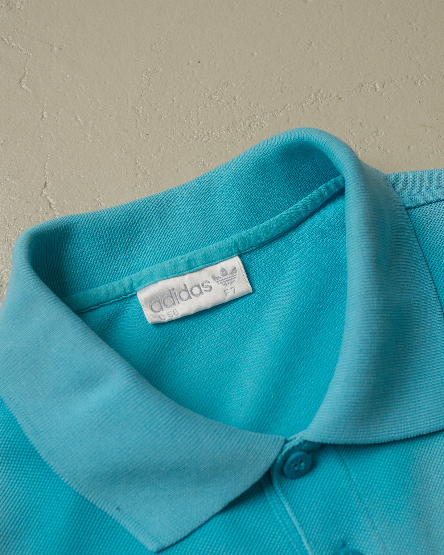 90s Sunfaded Adidas Polo Shirt blue - XL