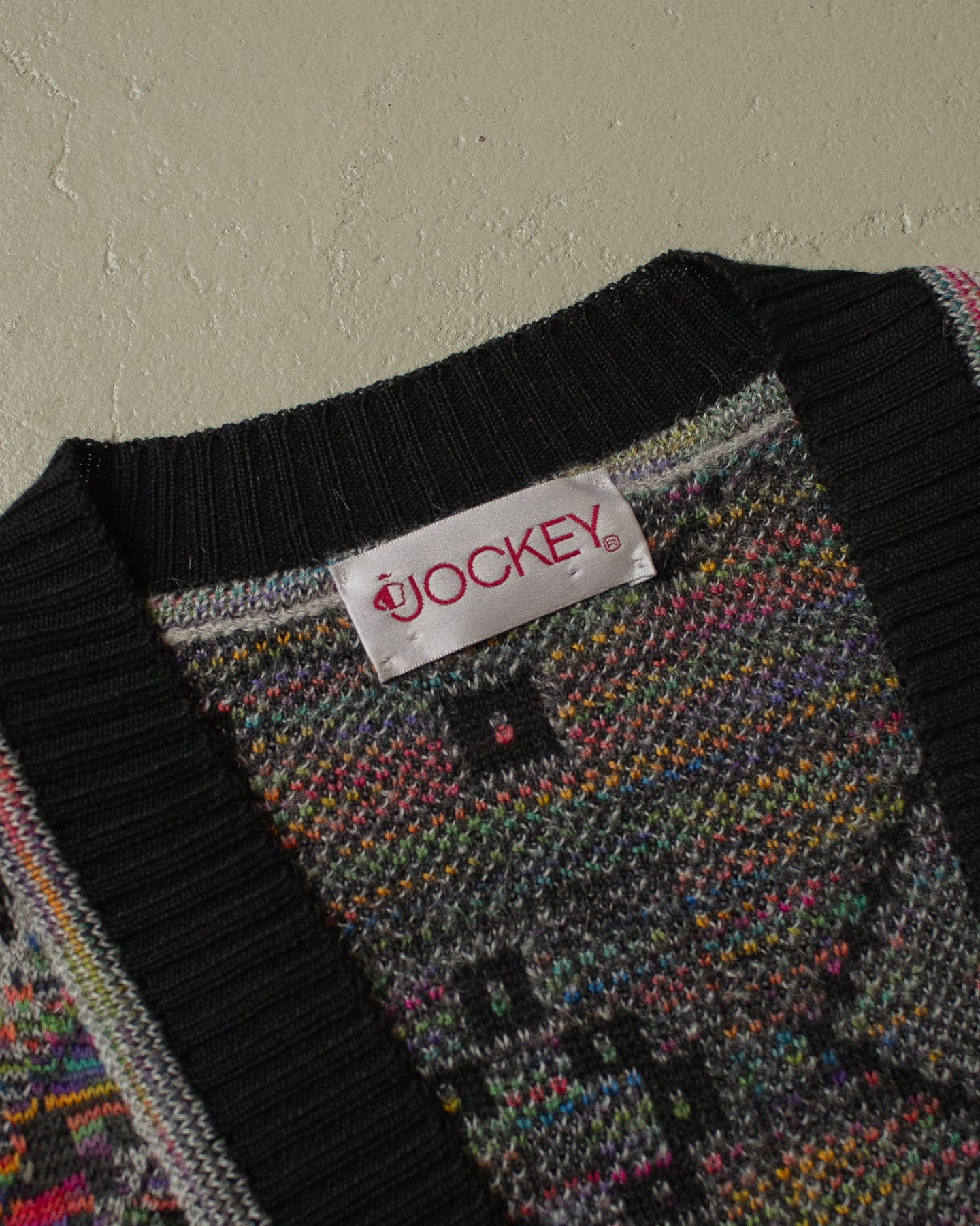 90s Jockey Crazy Pattern Knit Cardigan multi - XL/XXL