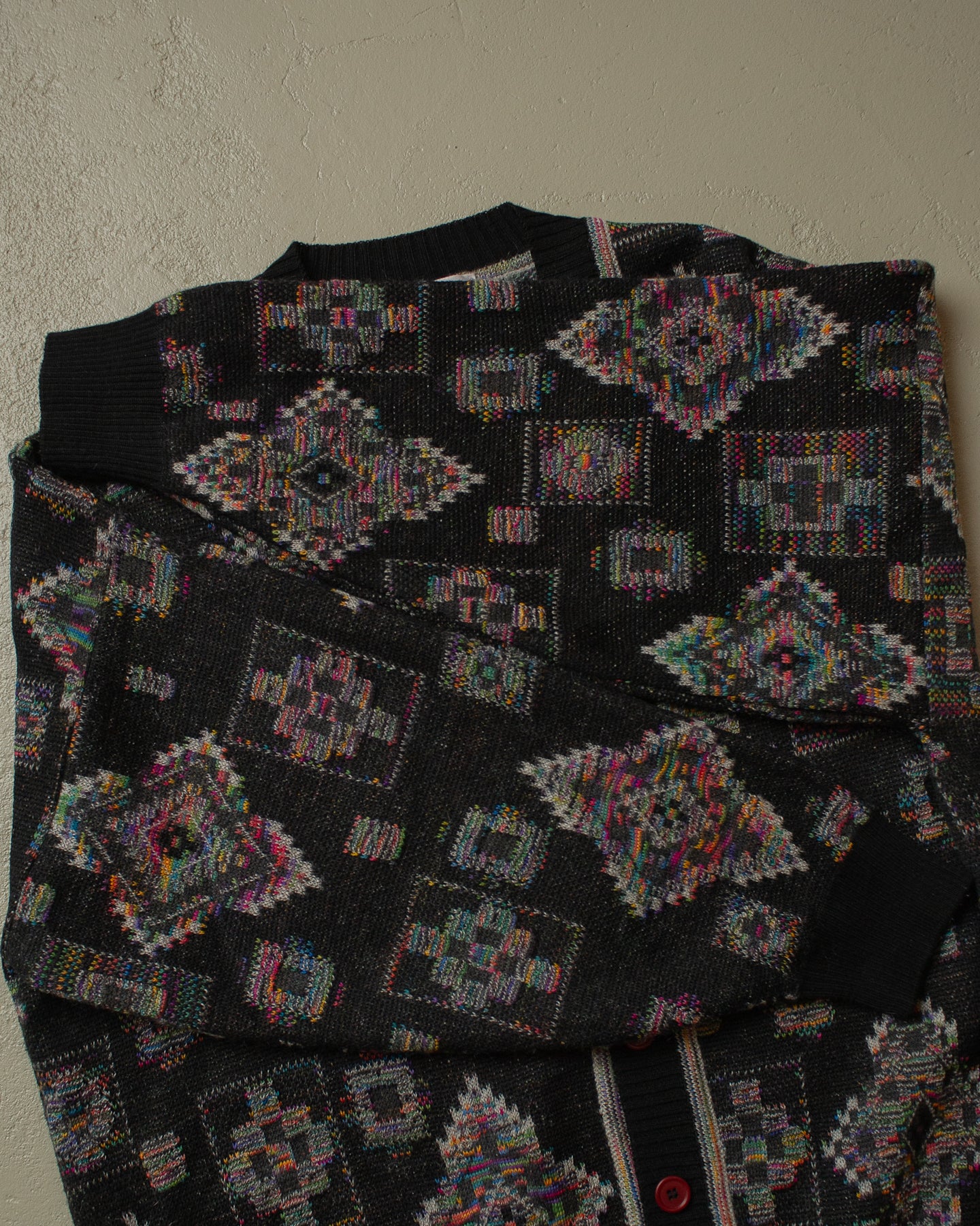 90s Jockey Crazy Pattern Knit Cardigan multi - XL/XXL