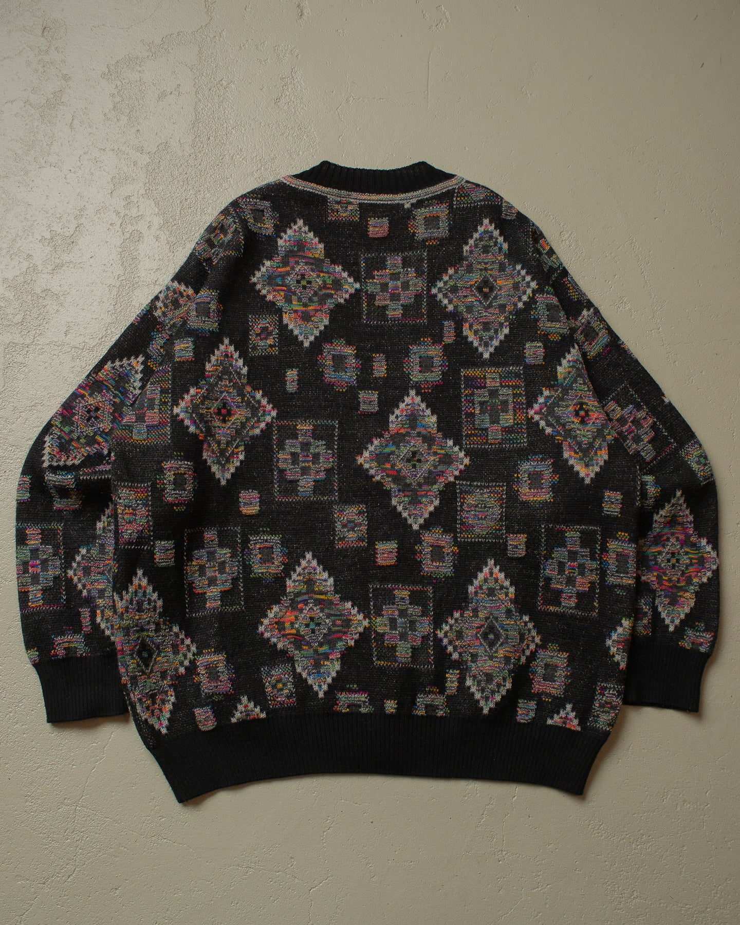 90s Jockey Crazy Pattern Knit Cardigan multi - XL/XXL