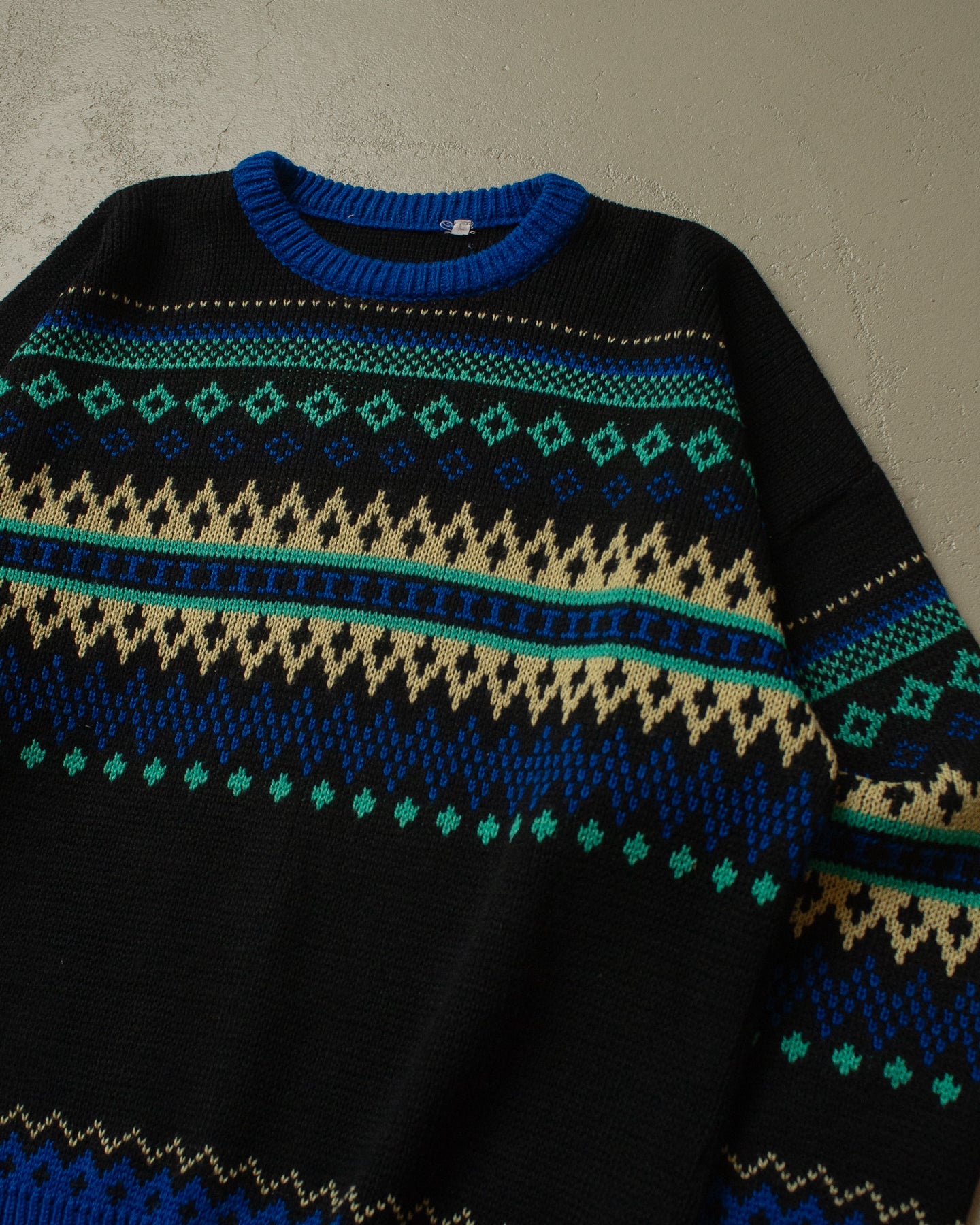 80s Crazy Pattern Knit Sweater multi - L