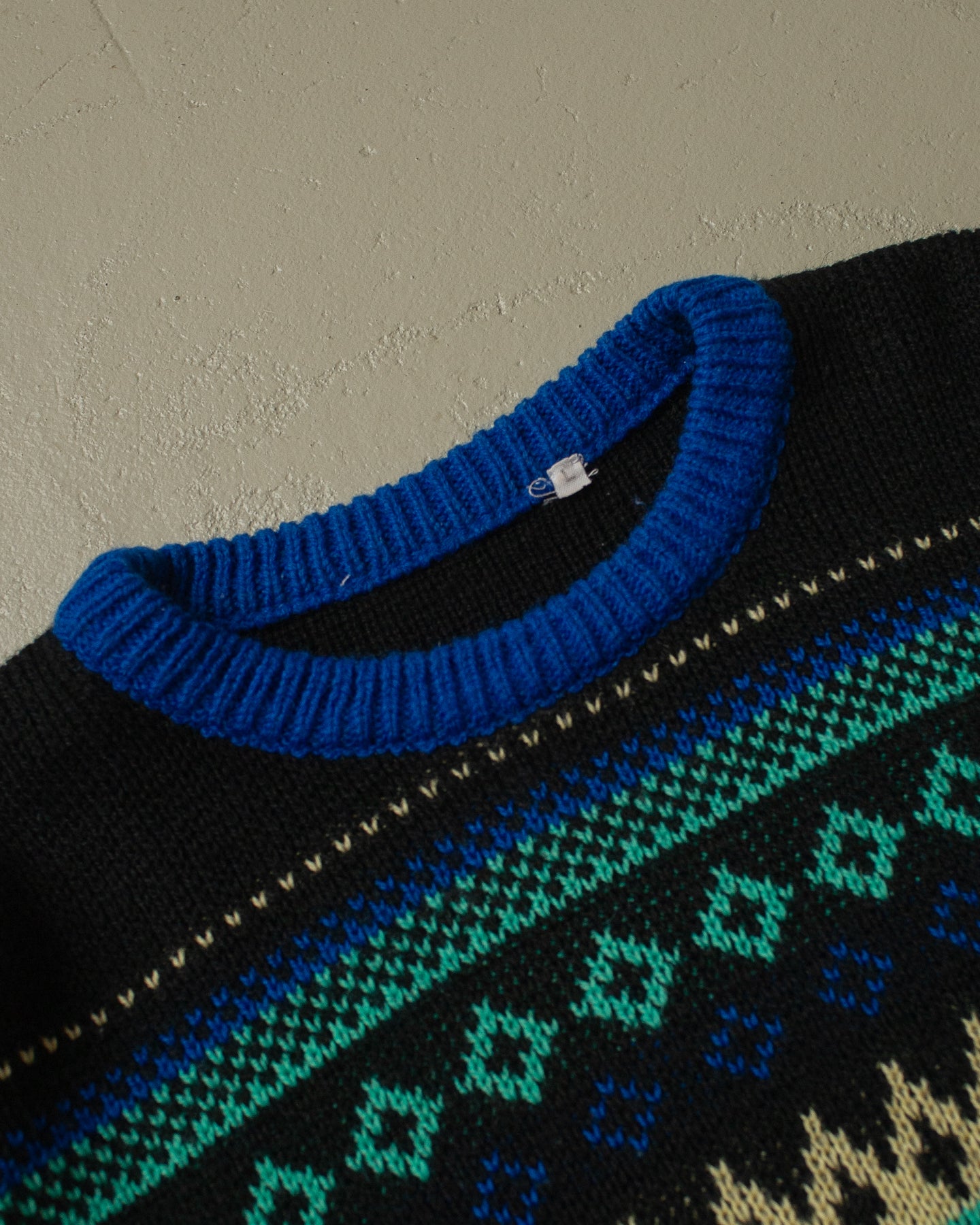 80s Crazy Pattern Knit Sweater multi - L