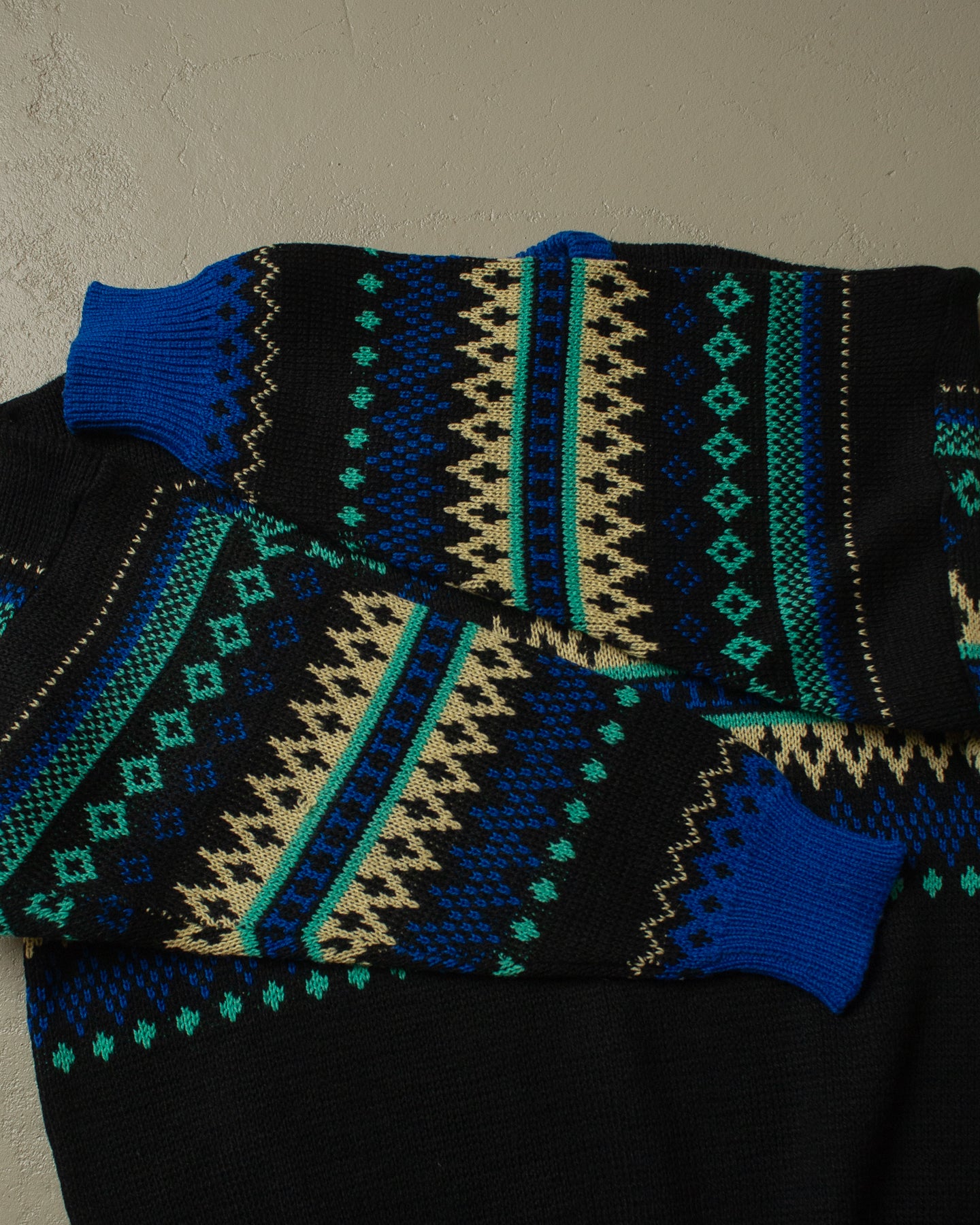 80s Crazy Pattern Knit Sweater multi - L