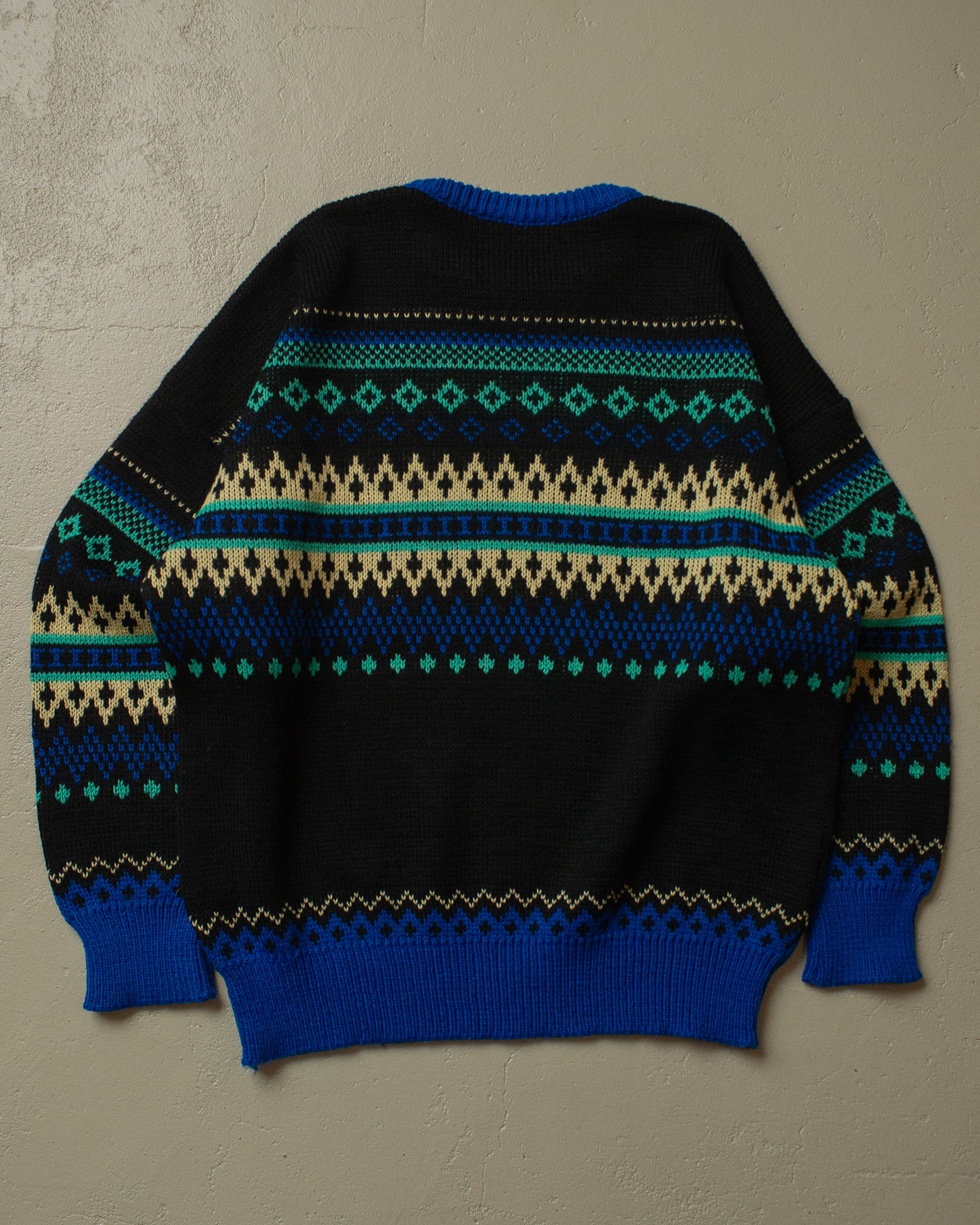 80s Crazy Pattern Knit Sweater multi - L