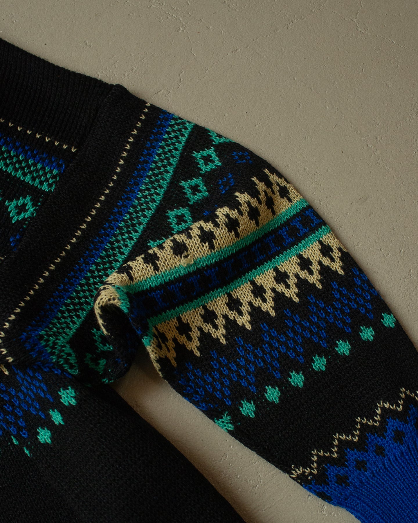 80s Crazy Pattern Knit Sweater multi - L