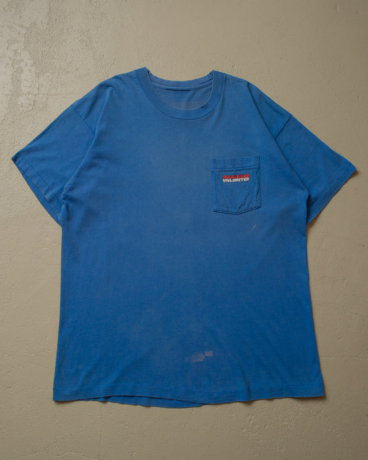 90s Marlboro Unlimited Wolf T-shirt faded blue - XL