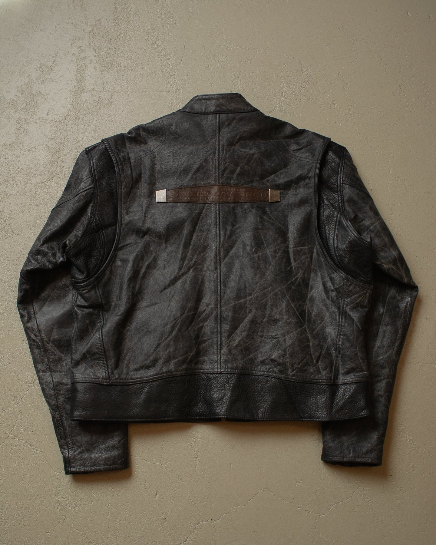 90s Harley Davidson Leather Jacket black/grey - XL/XXL